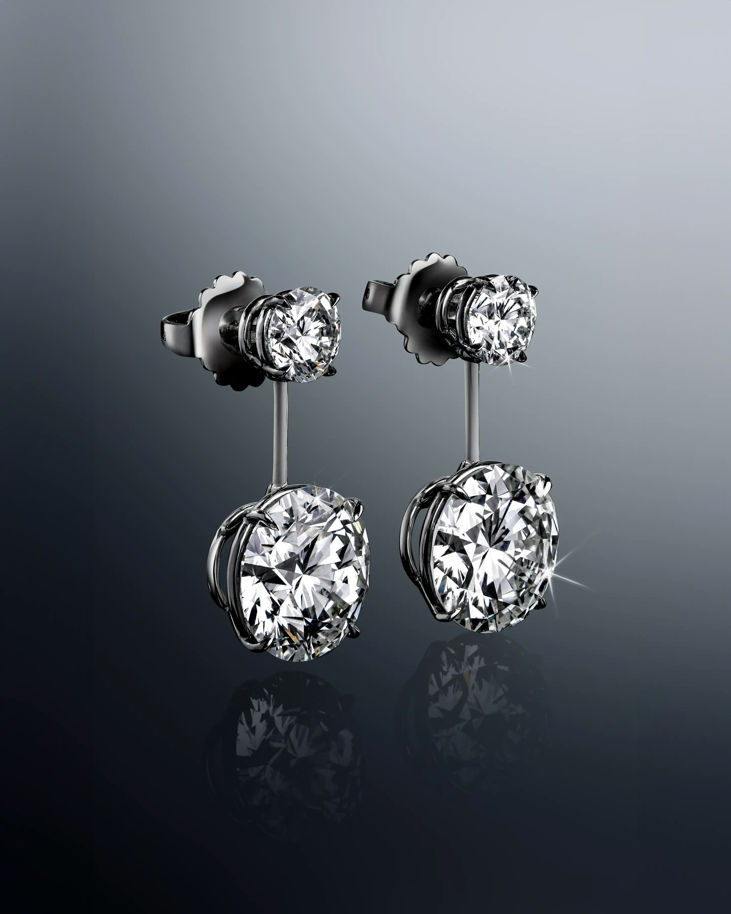 the earrings, tilted to the righthand side