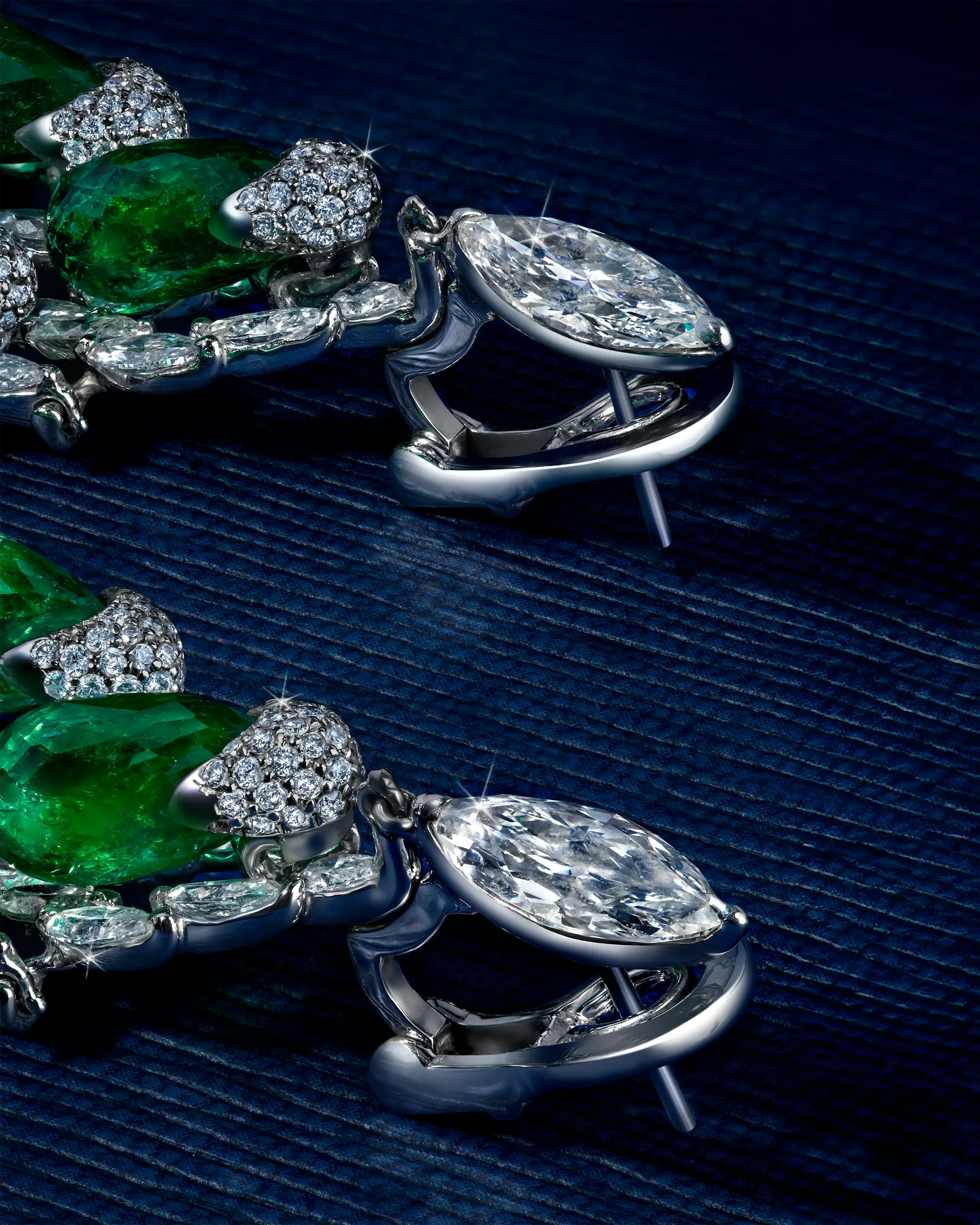 close up of the earring hooks as the earrings are laid flat