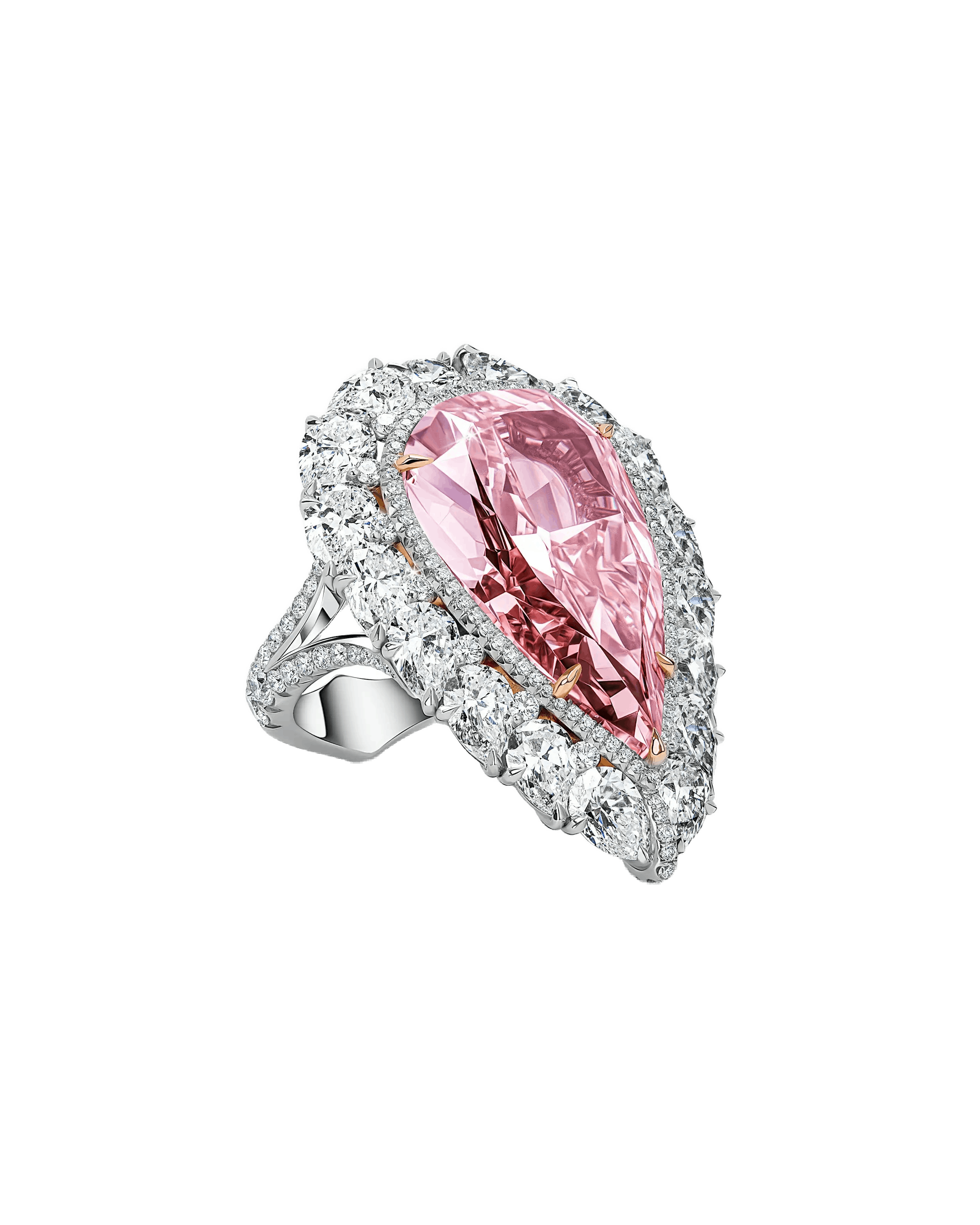 the ring, laid flat on a surface, facing the righthand side