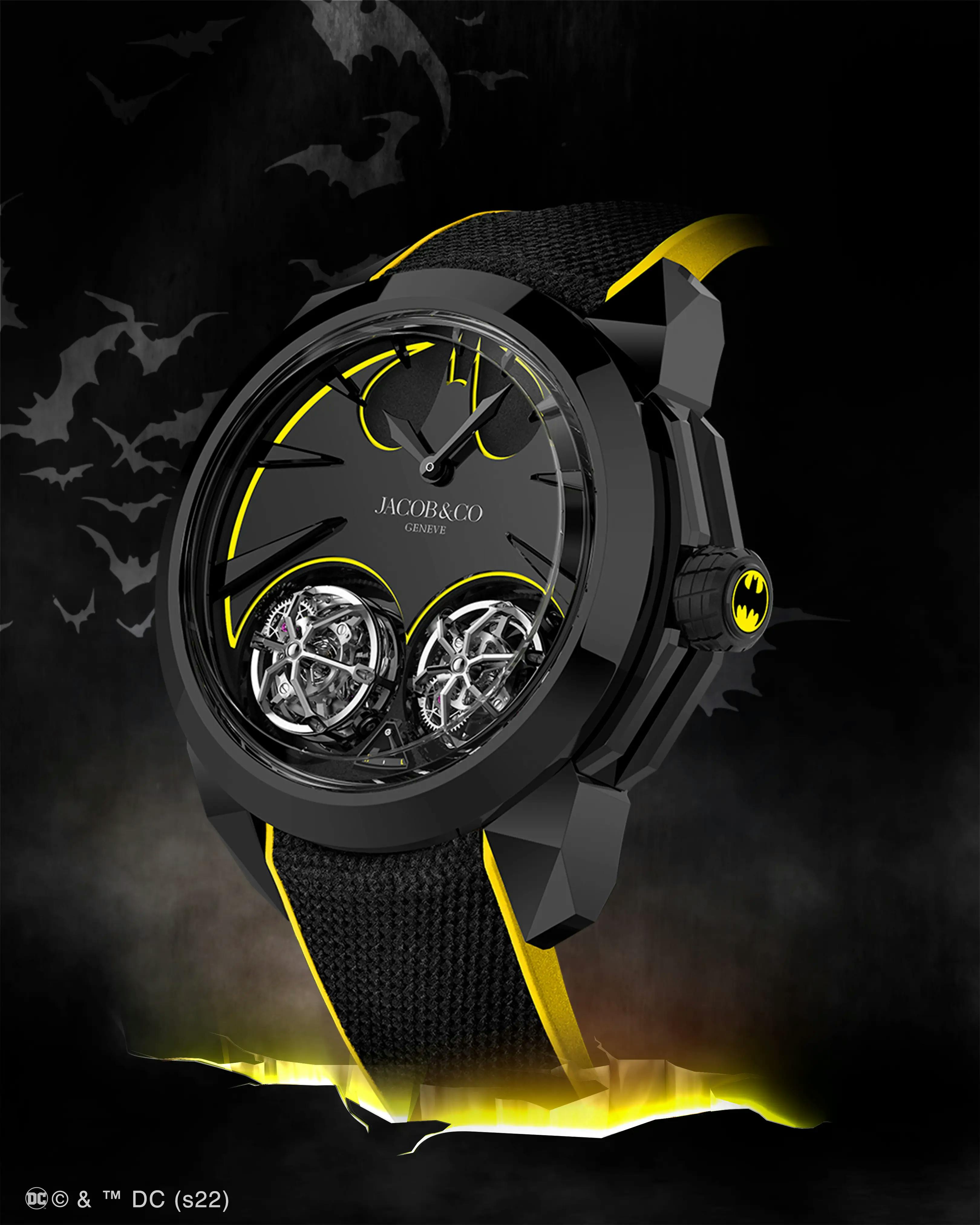 Image of the Gotham City watch in black DLC titanium