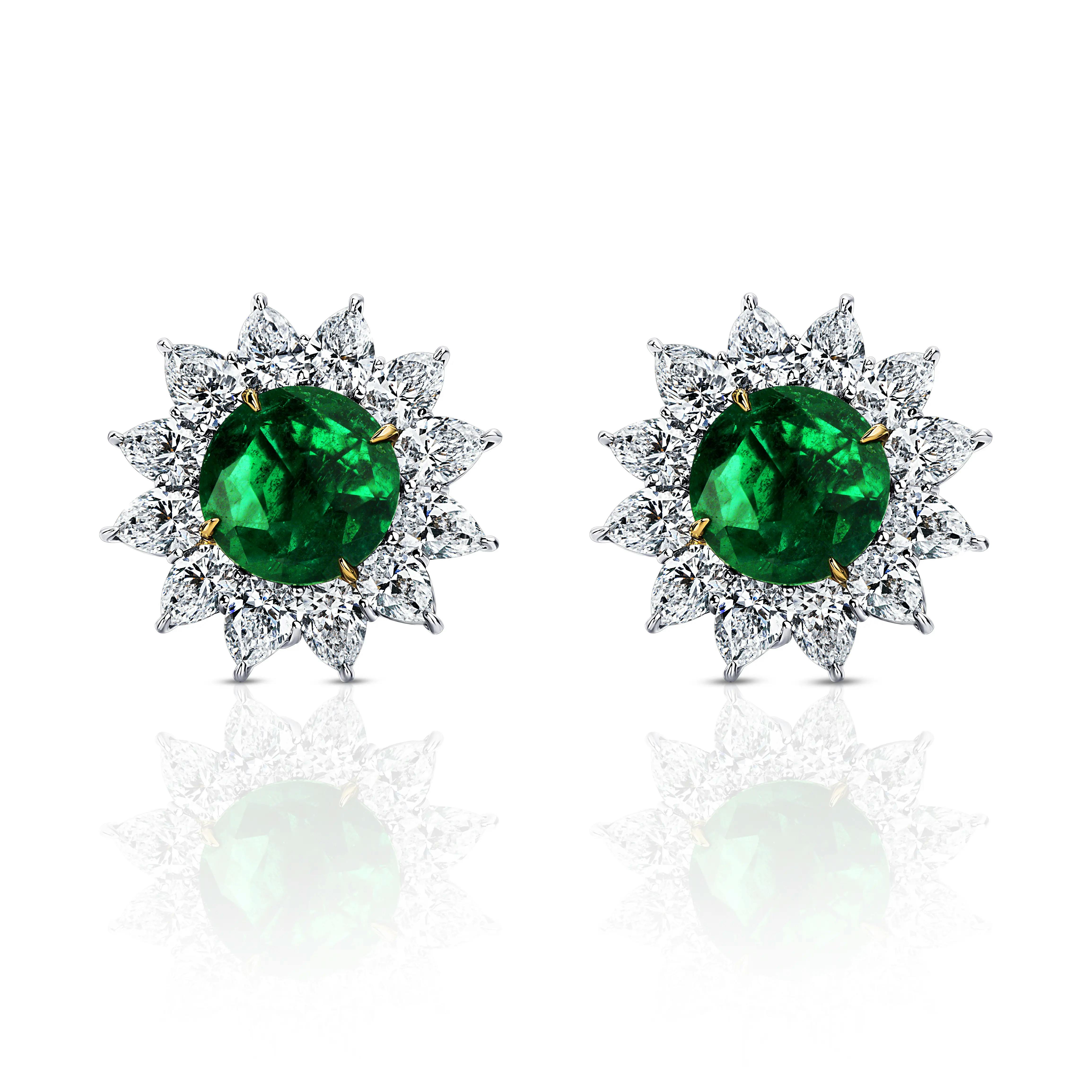 the emerald flower earrings.
