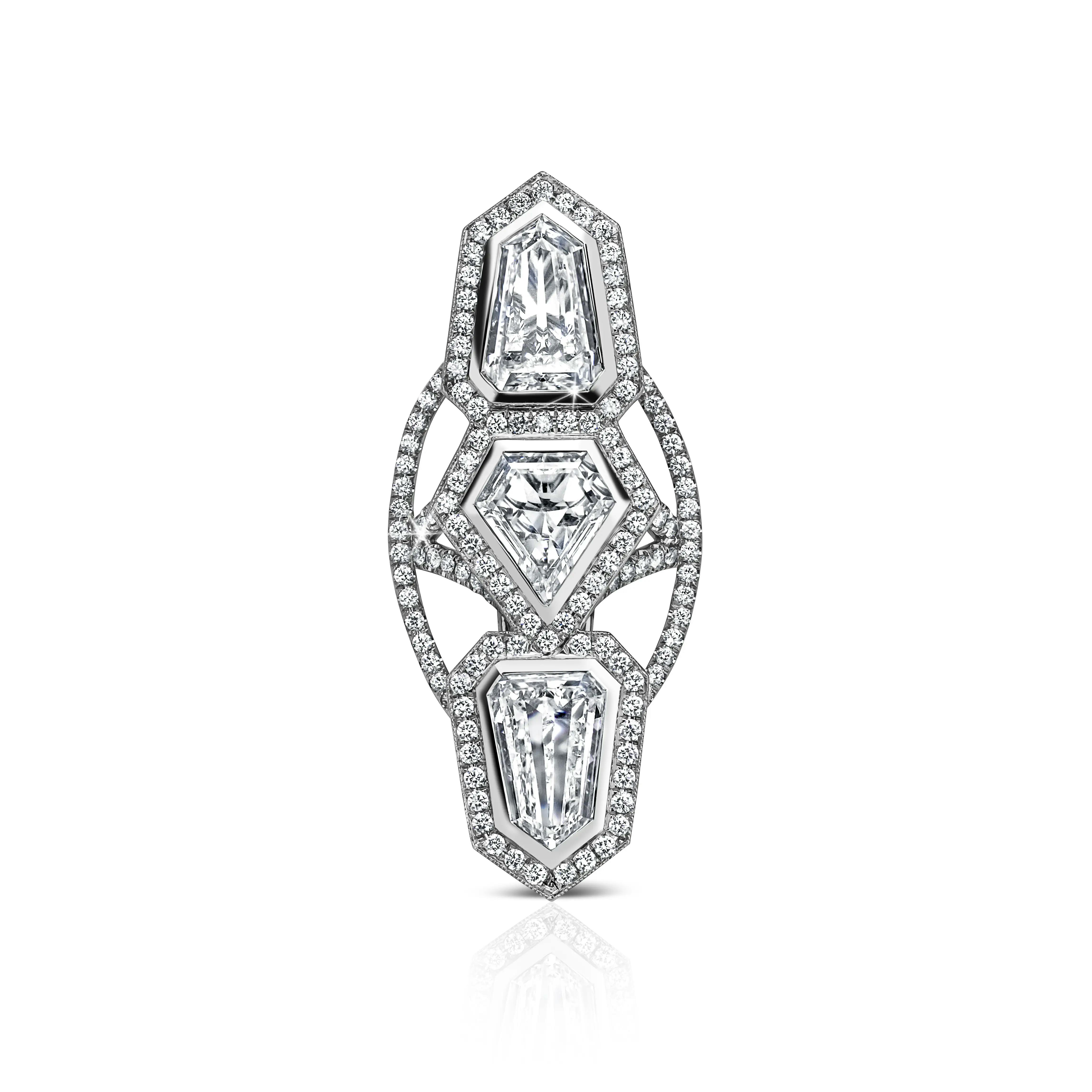 the annika white diamond ring, directly facing the viewer.