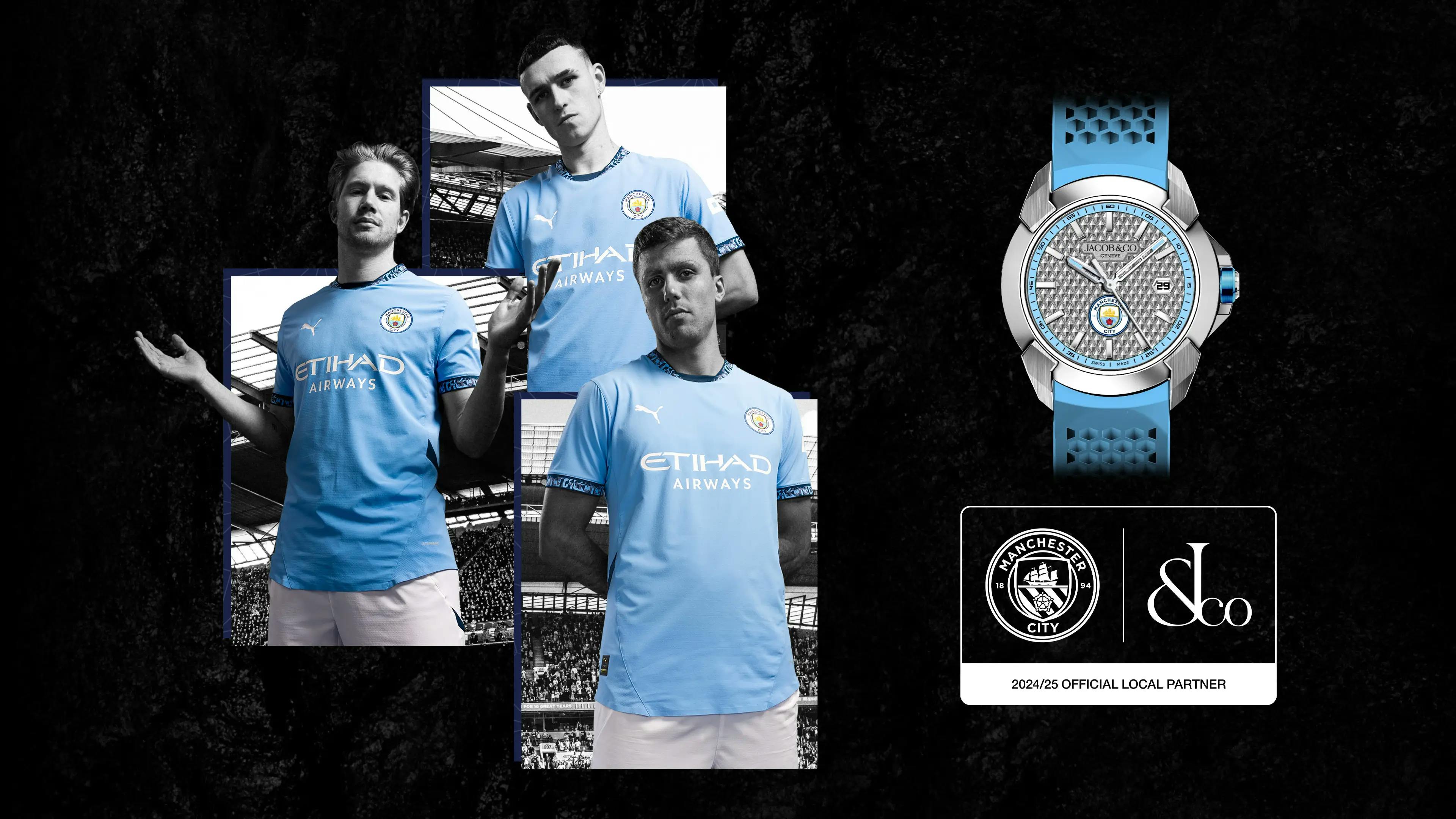 A collage of images of three football players and a watch