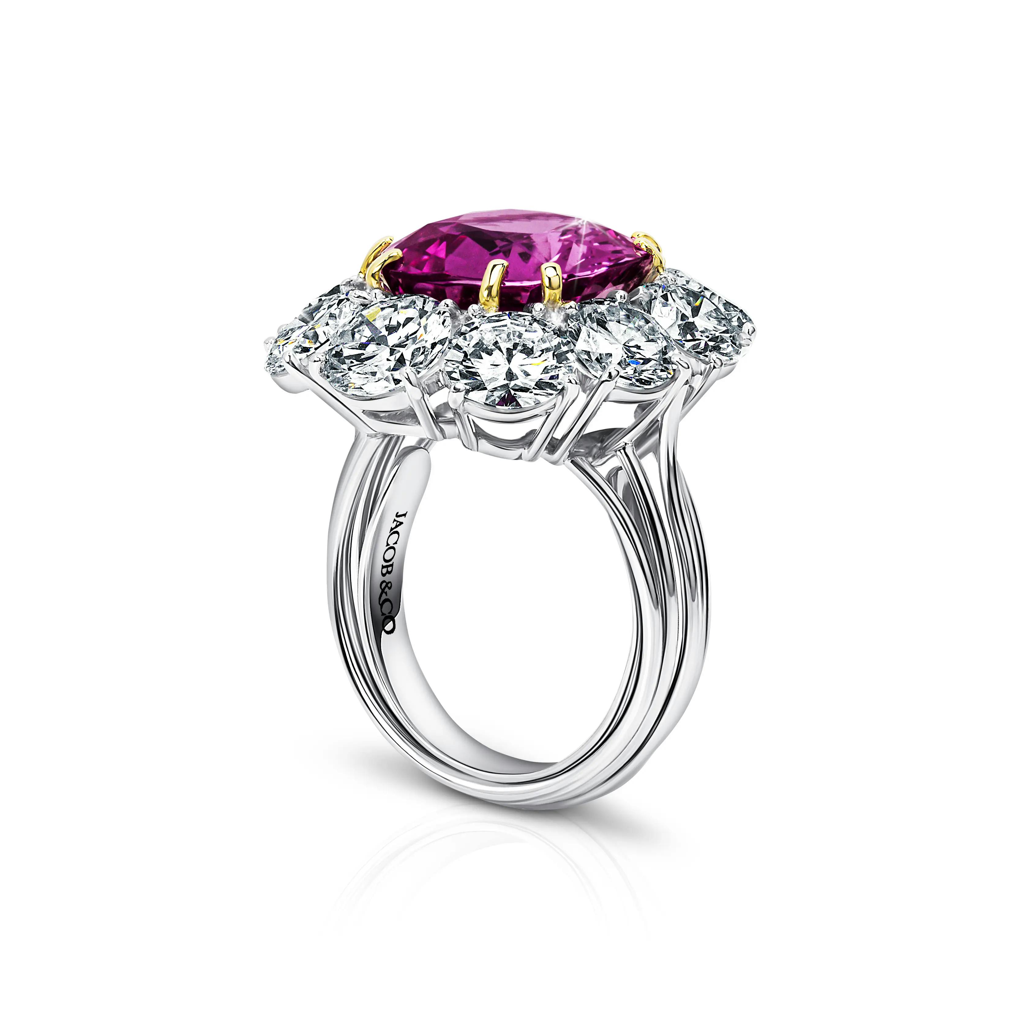 ☆nff☆ cluster ringpink nff1 Pink Sapphire Floral Ring | Jacob & Co.