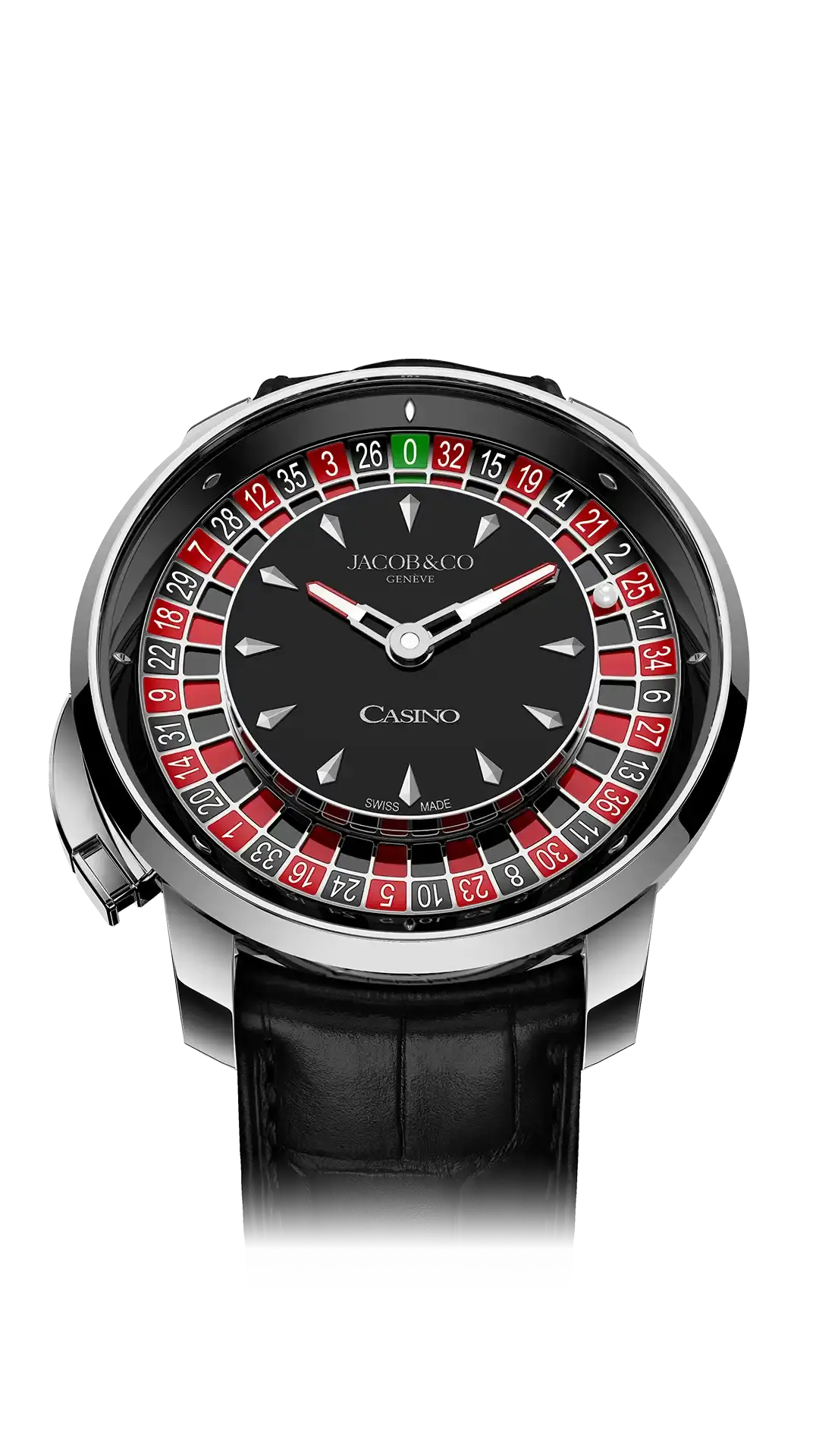 The white gold casino tourbillon with an onyx dial