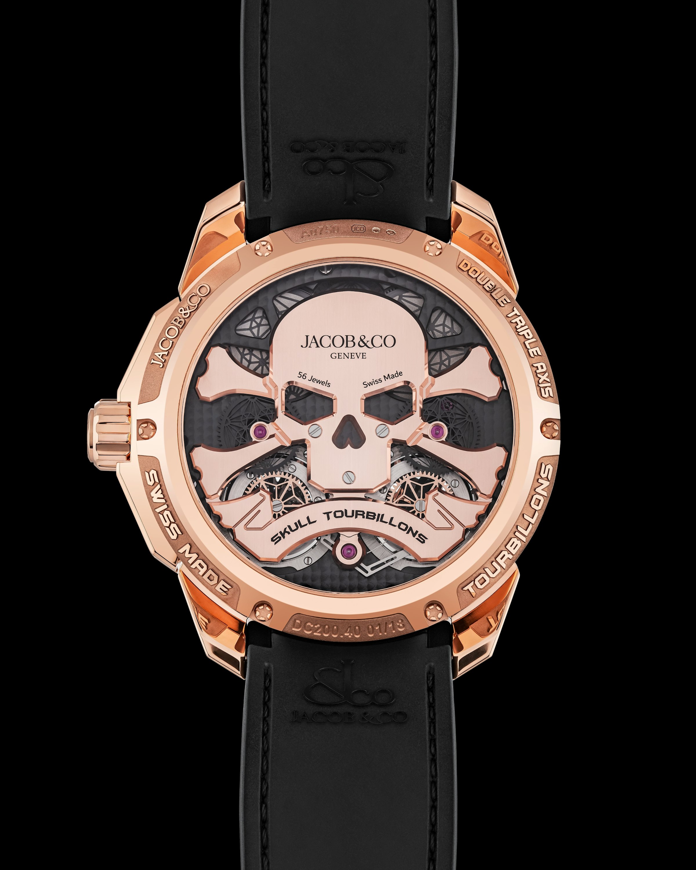 Caseback image of the Skull Double Tourbillon watch