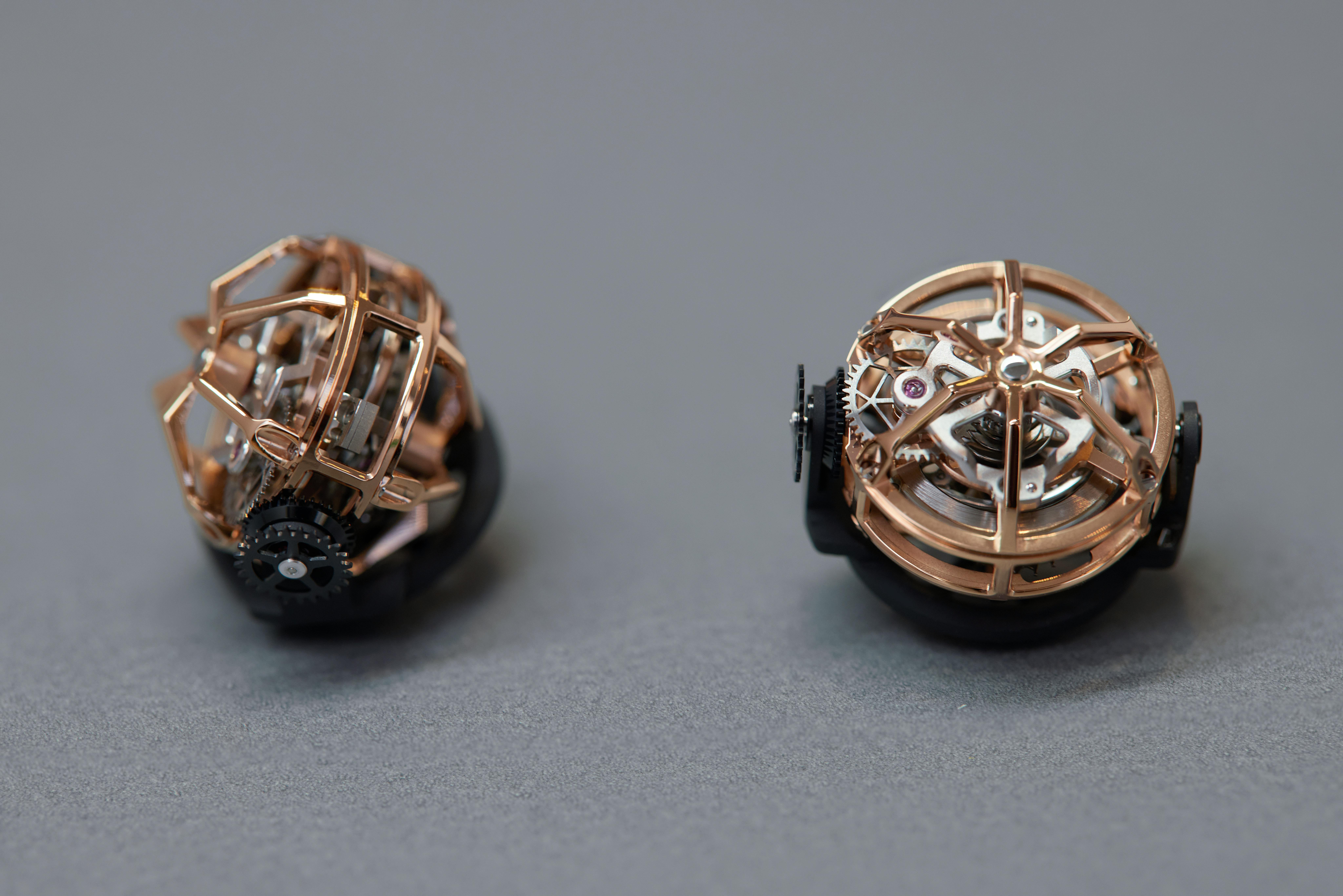 An image of two tourbillons laid side by side