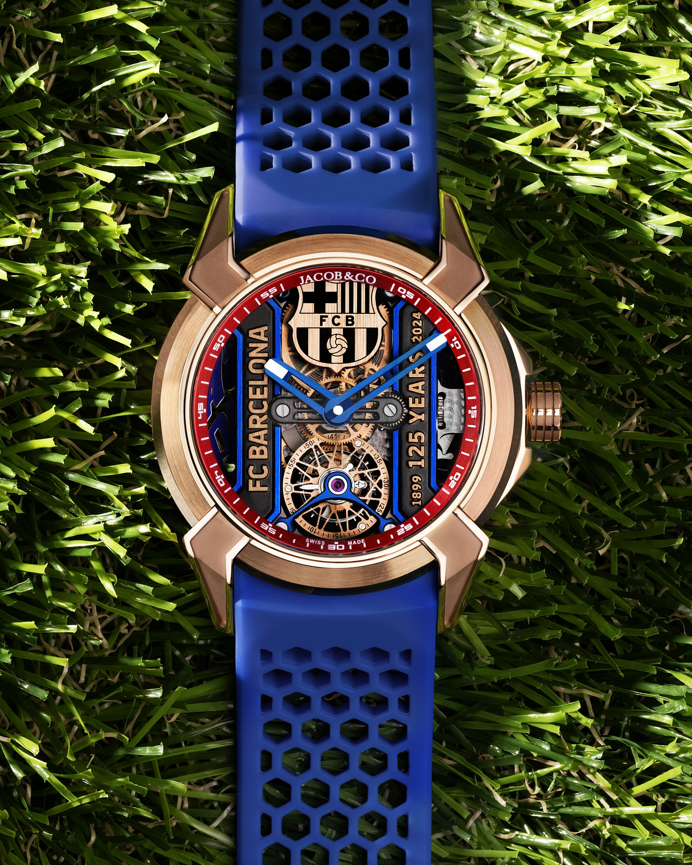 Front view of the FC Barcelona 125 Anniversary Epic X Tourbillon watch