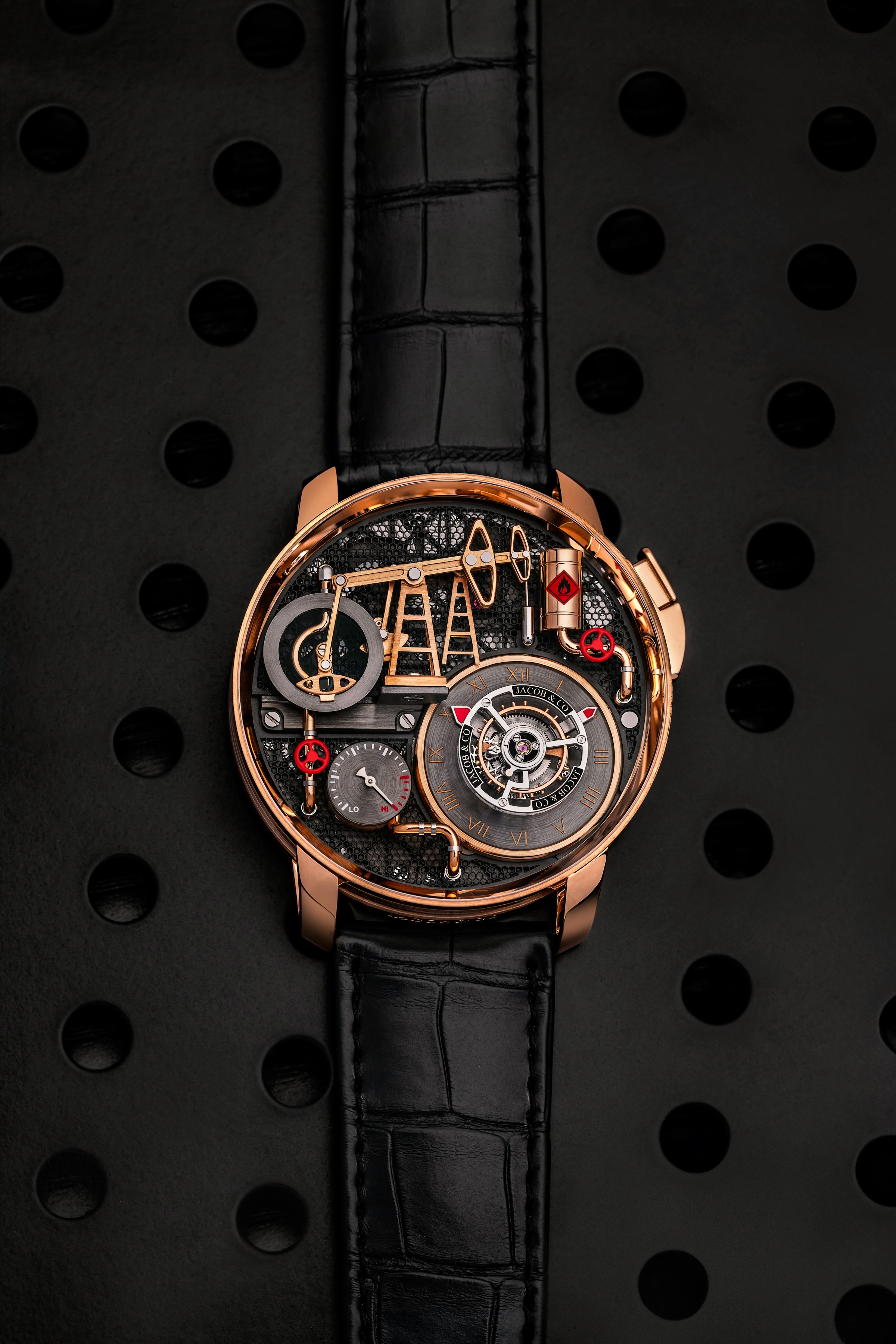 Front-facing image of the Oil Pump 44mm watch