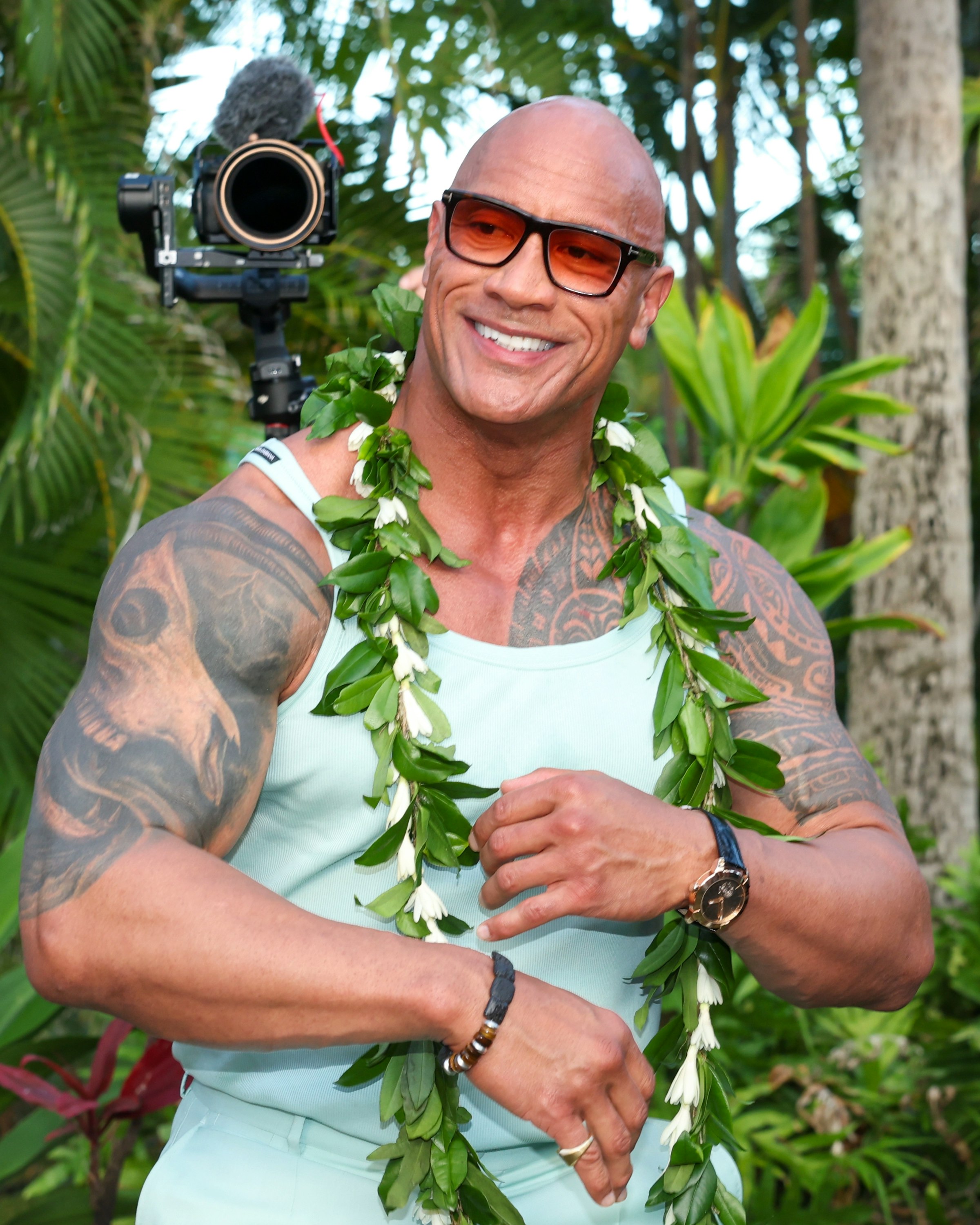 An image of Dwayne "The Rock" Johnson during the launch of Moana 2.