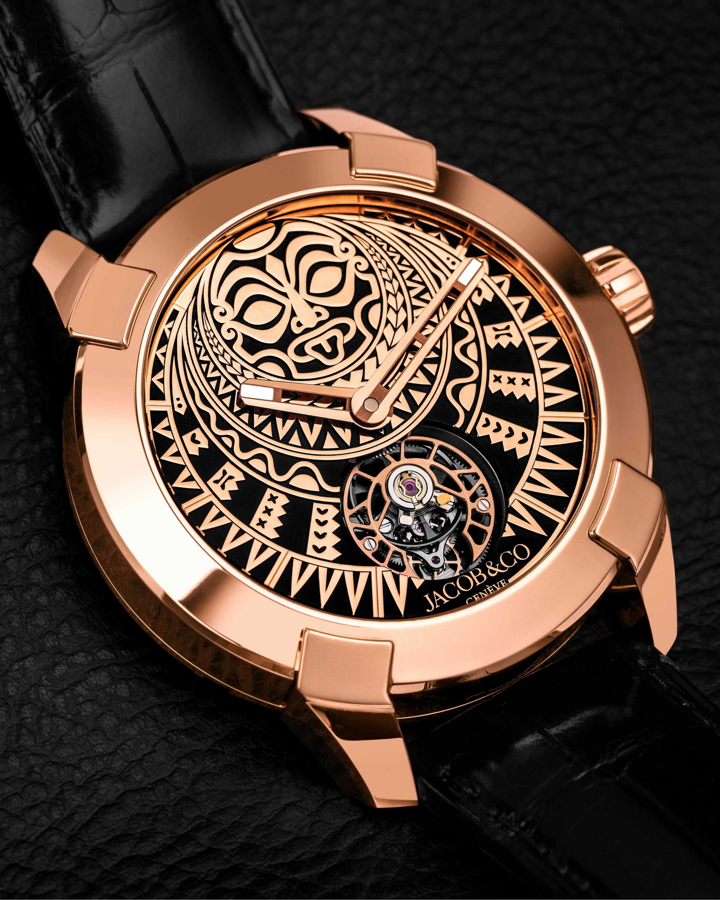 A close-up image of the Matai Tourbillon watchface