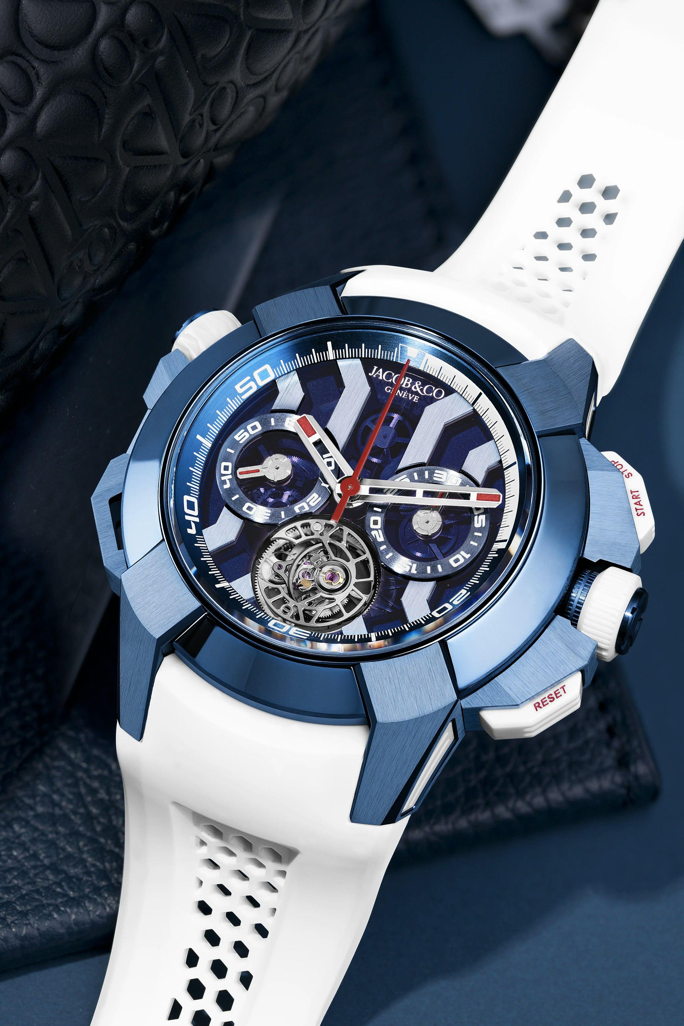 An image of the Epic X Chrono Tourbillon in Blue Titanium