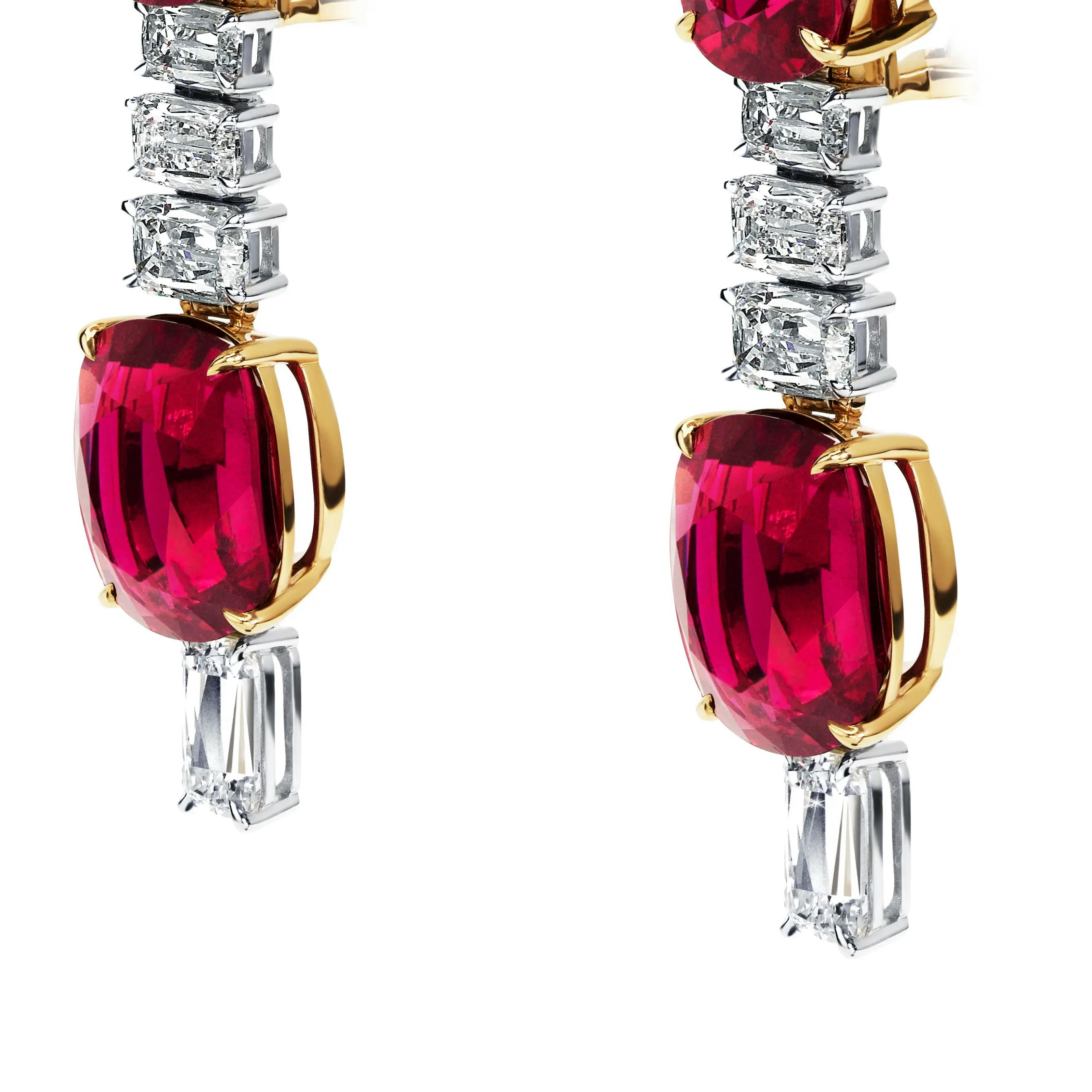 the earrings, facing to the left of the viewer, up close.