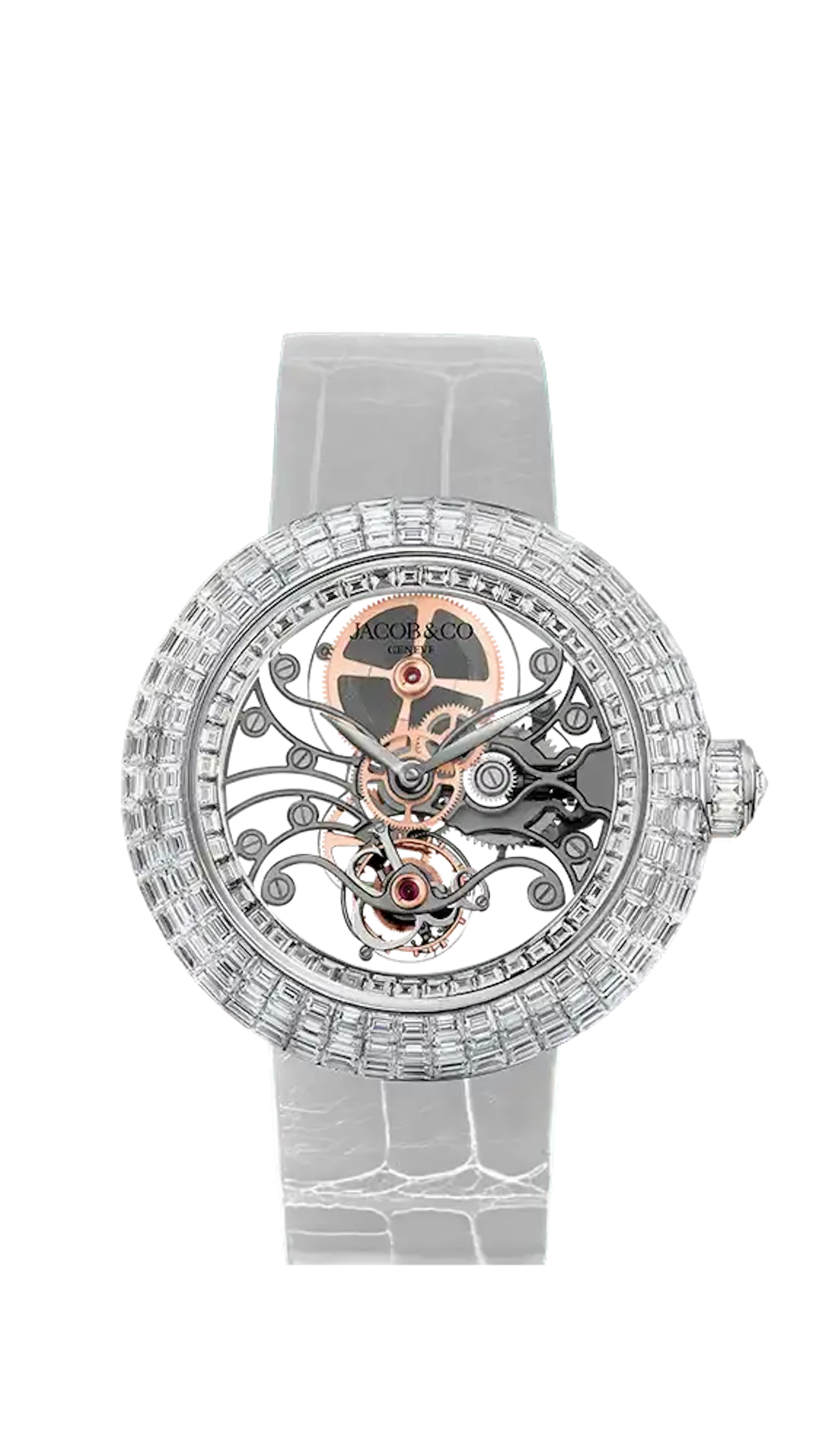 The Brilliant Skeleton Tourbillon Baguette in white gold and white diamonds