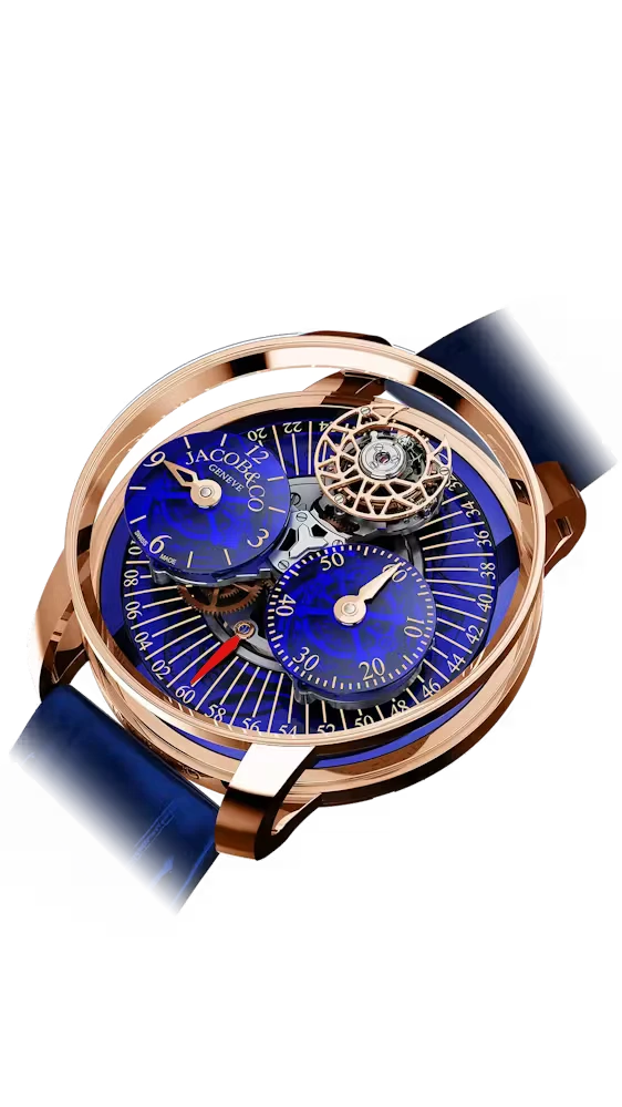 The rose gold Astronomia Regulator, in blue