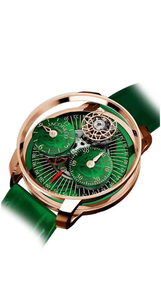 The rose gold Astronomia Regulator, in green