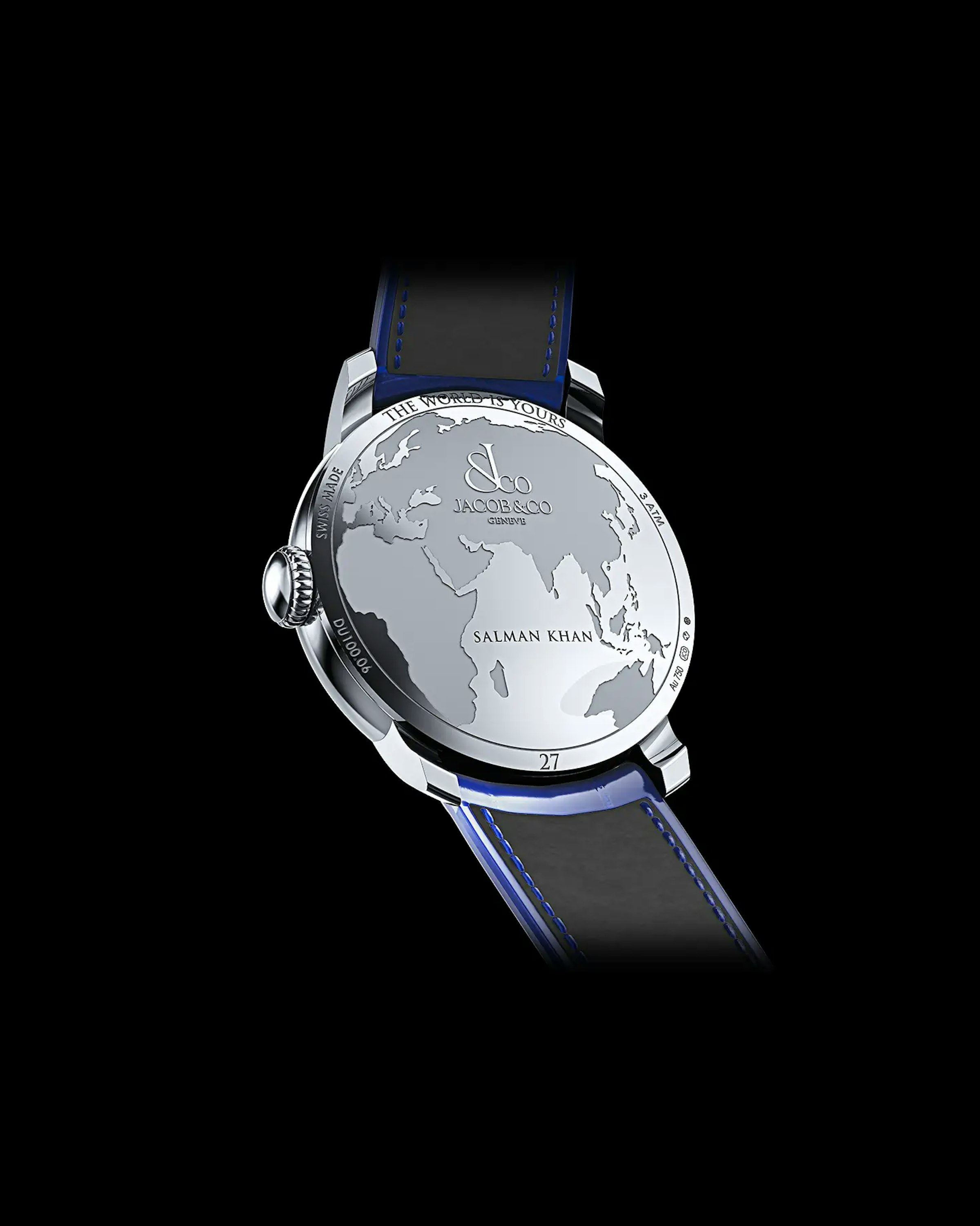 the caseback of the dual time zone salman khan watch.
