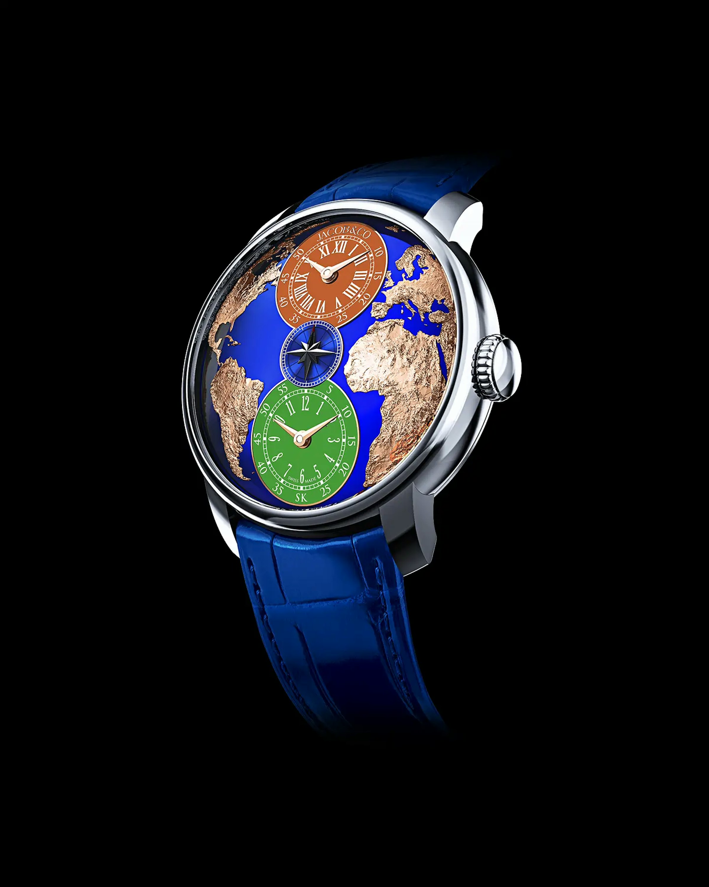 the salman khan watch, facing the left of the viewer.