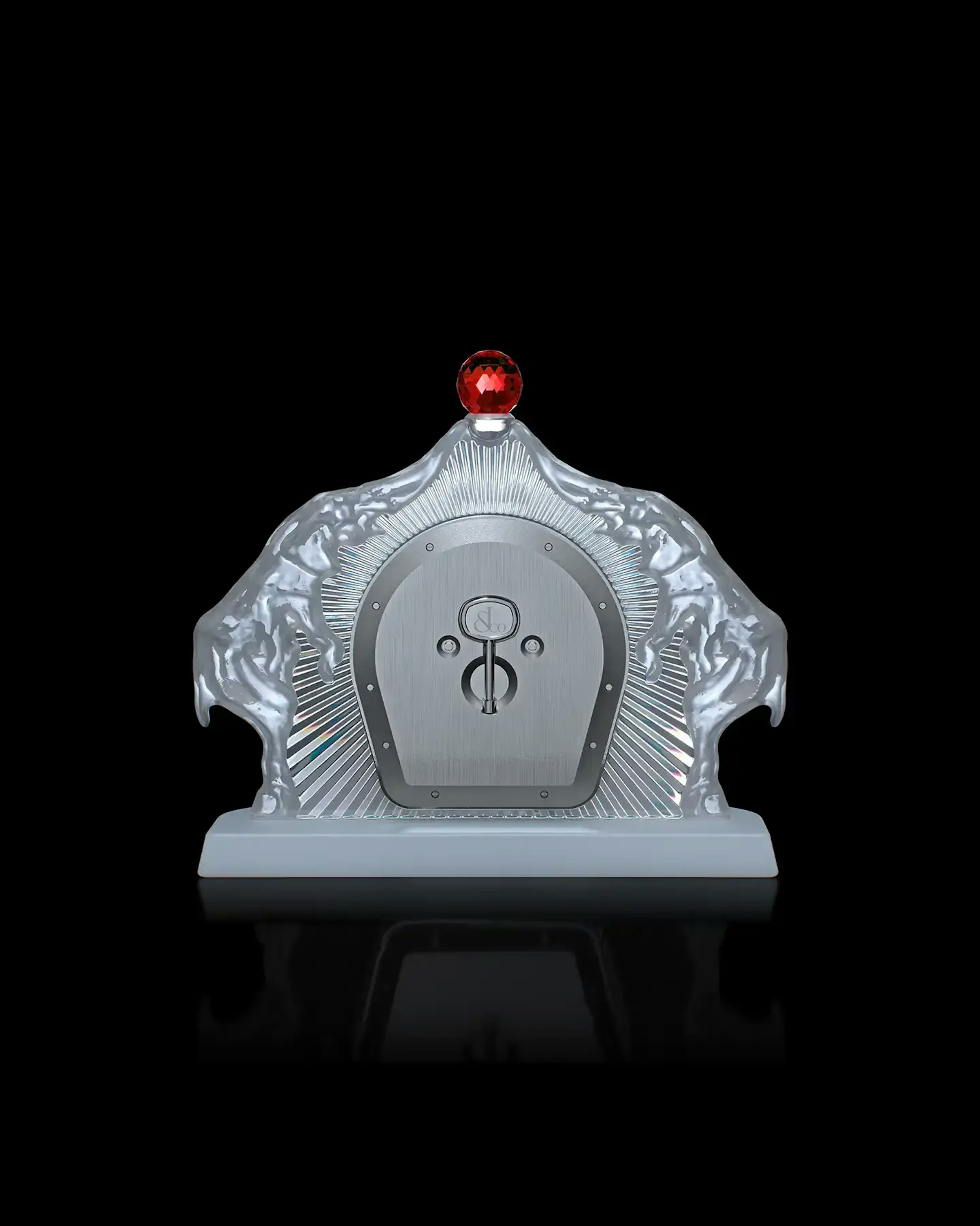 an image showing the back of the bugatti calandre, the winding mechanisms in view.