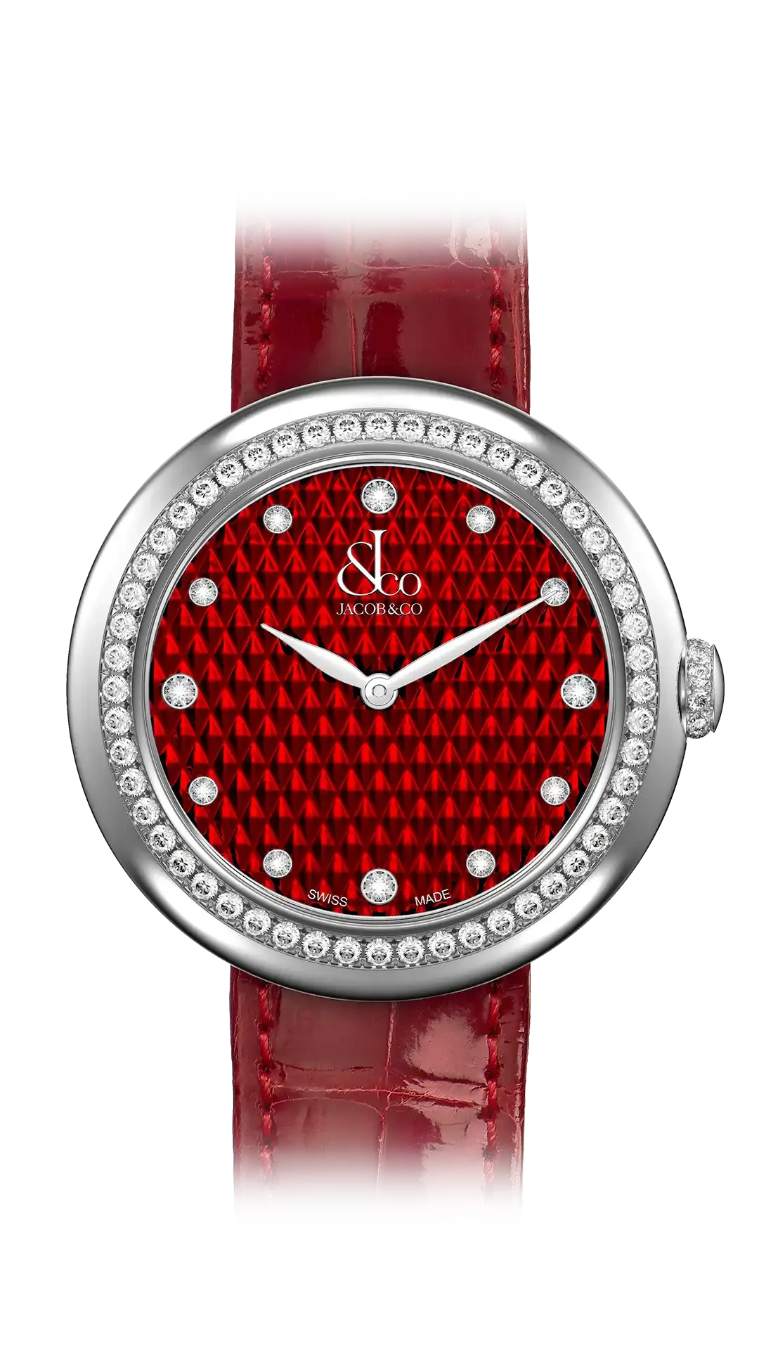 Jacob & Co Brilliant - Stainless Steel with Red Pyramid Dial