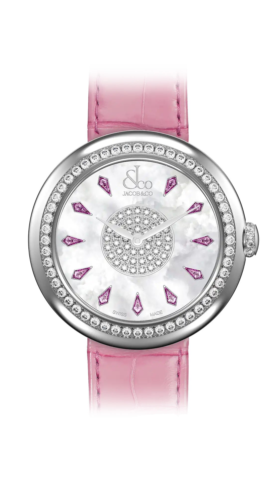 Jacob & Co brilliant/pink-sapphires-in-stainless-steel