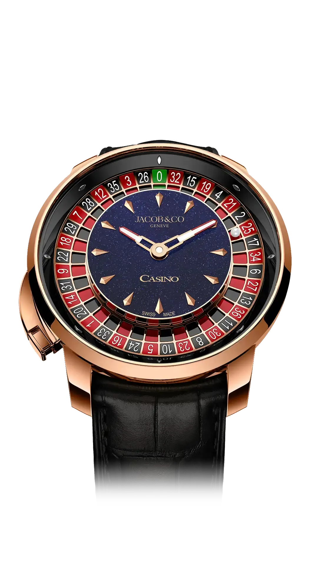 The rose gold Casino Tourbillon, with a blue aventurine dial.