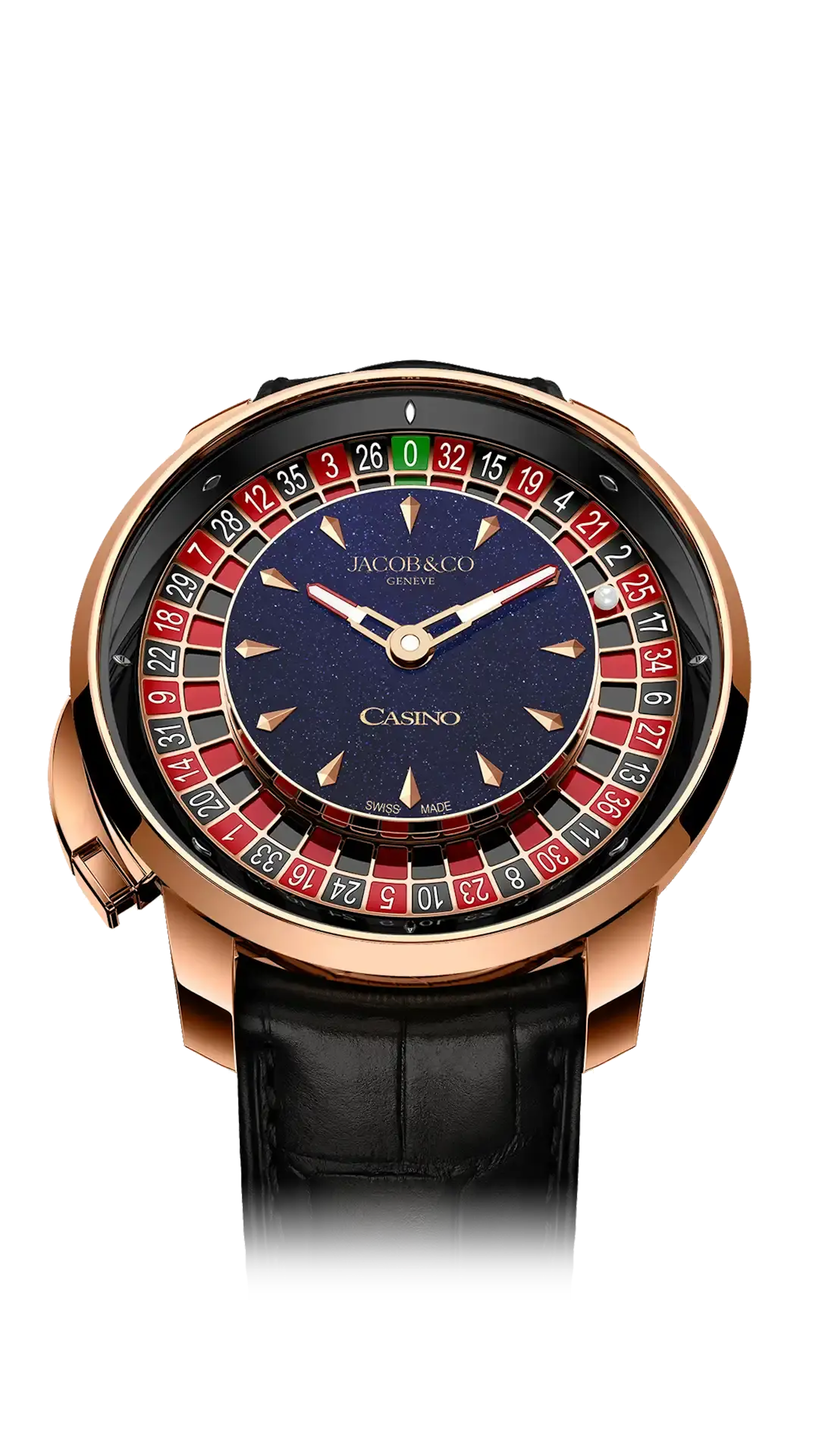 The rose gold Casino Tourbillon, with a blue aventurine dial.