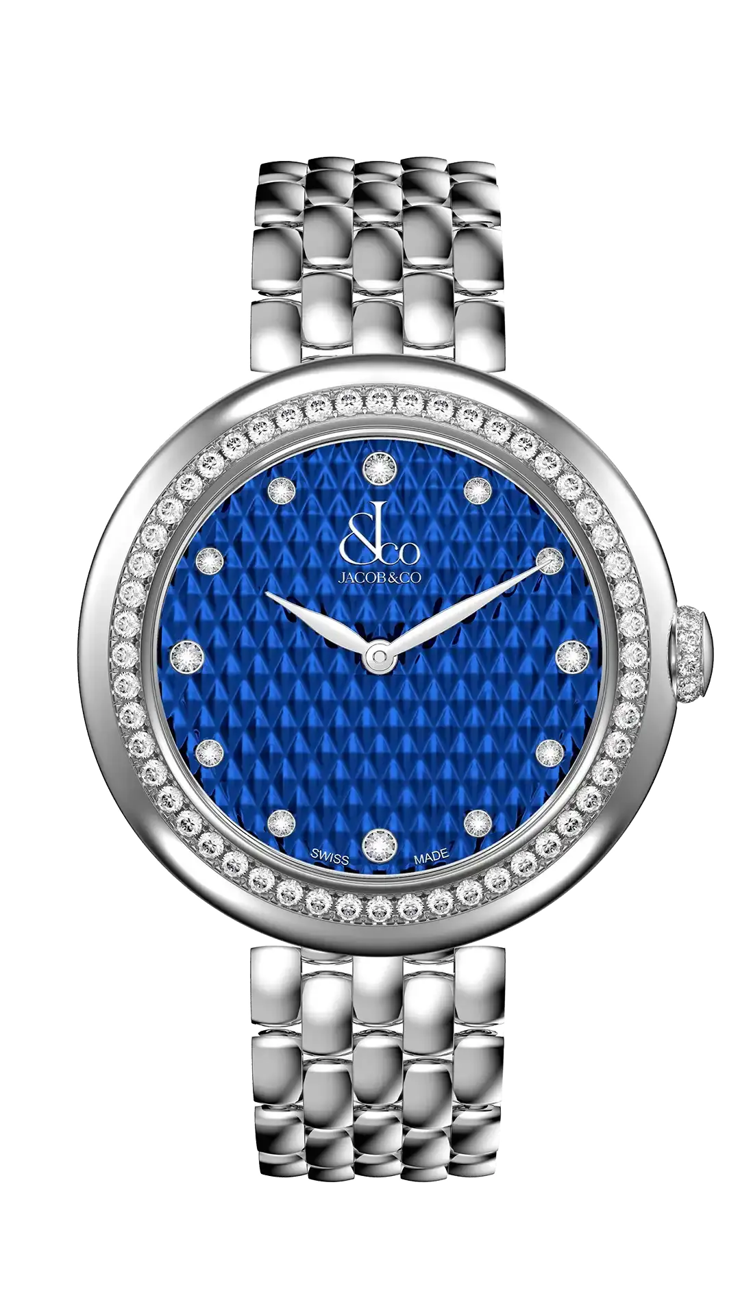 Jacob & Co Brilliant - Stainless Steel with Blue Pyramid Dial (Bracelet)