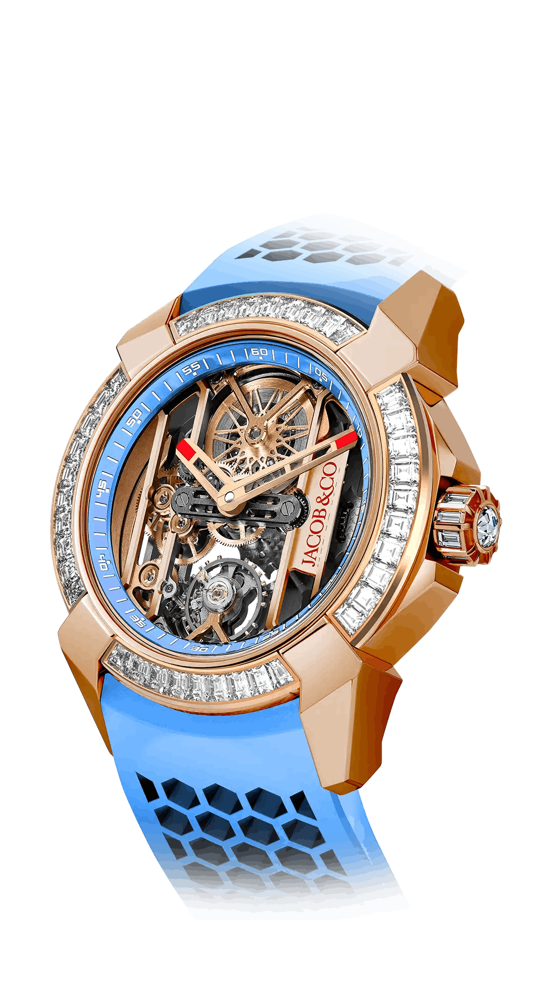 The Epic X Rose Gold Baguette with Sky Blue Neoralithe Inner Ring