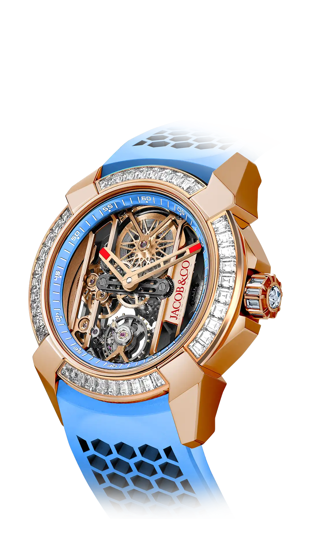 The Epic X Rose Gold Baguette with Sky Blue Neoralithe Inner Ring