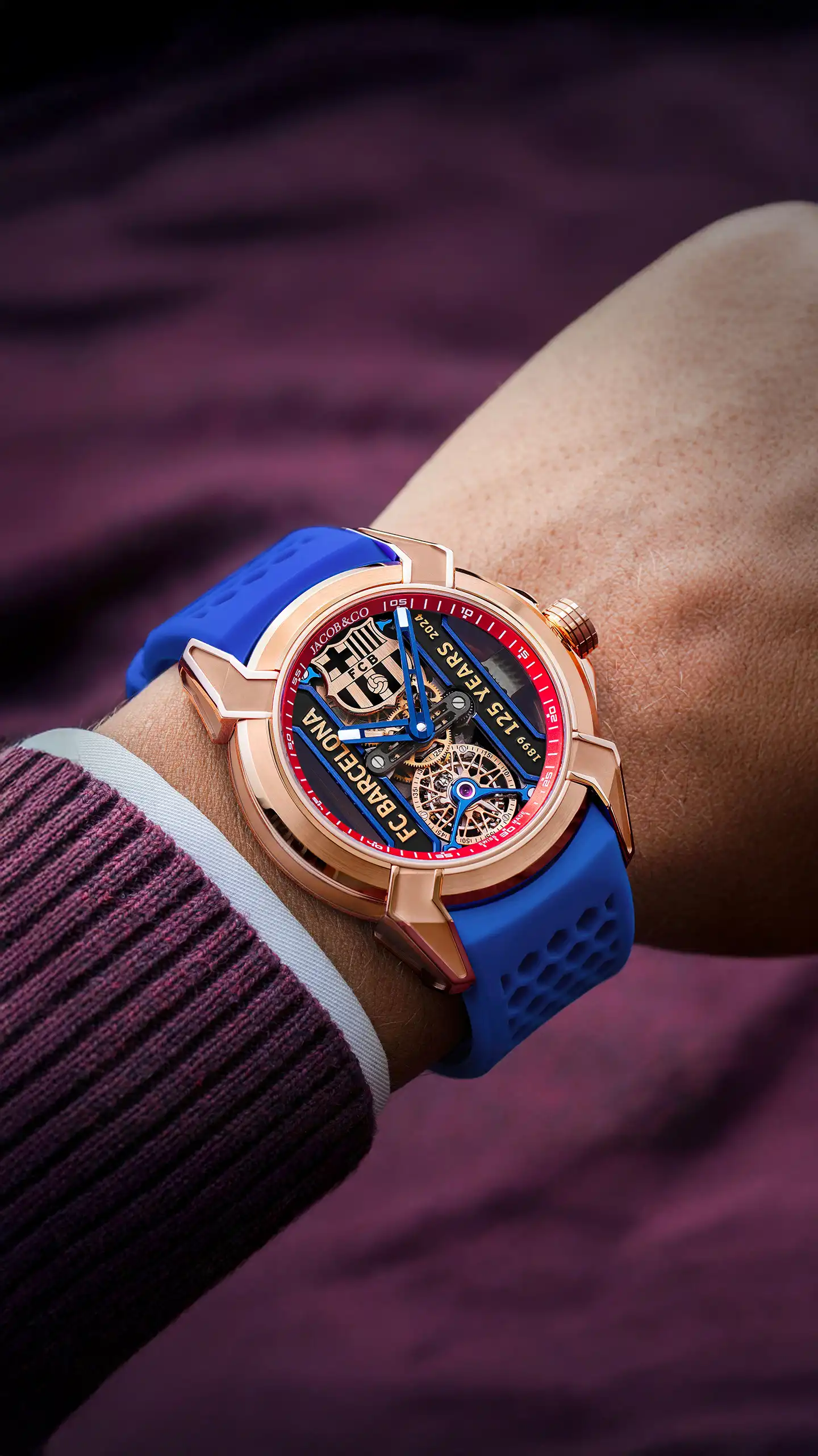 FC Barcelona 腕時計 青/赤 パッケージ入り FC Barcelona 125th Anniversary Edition | Jacob & Co.