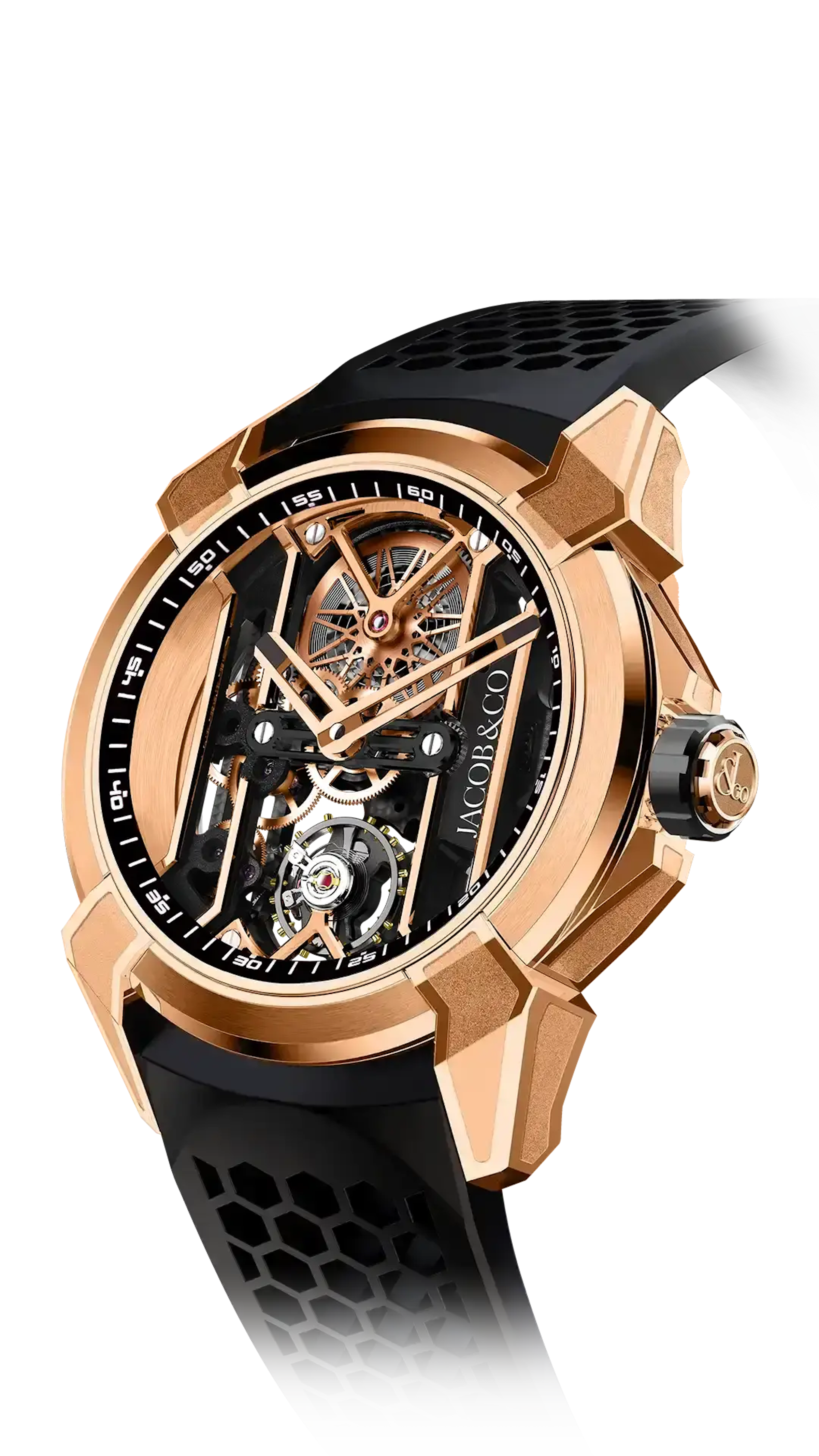 the rose gold epic x skeleton with black inner ring and accents