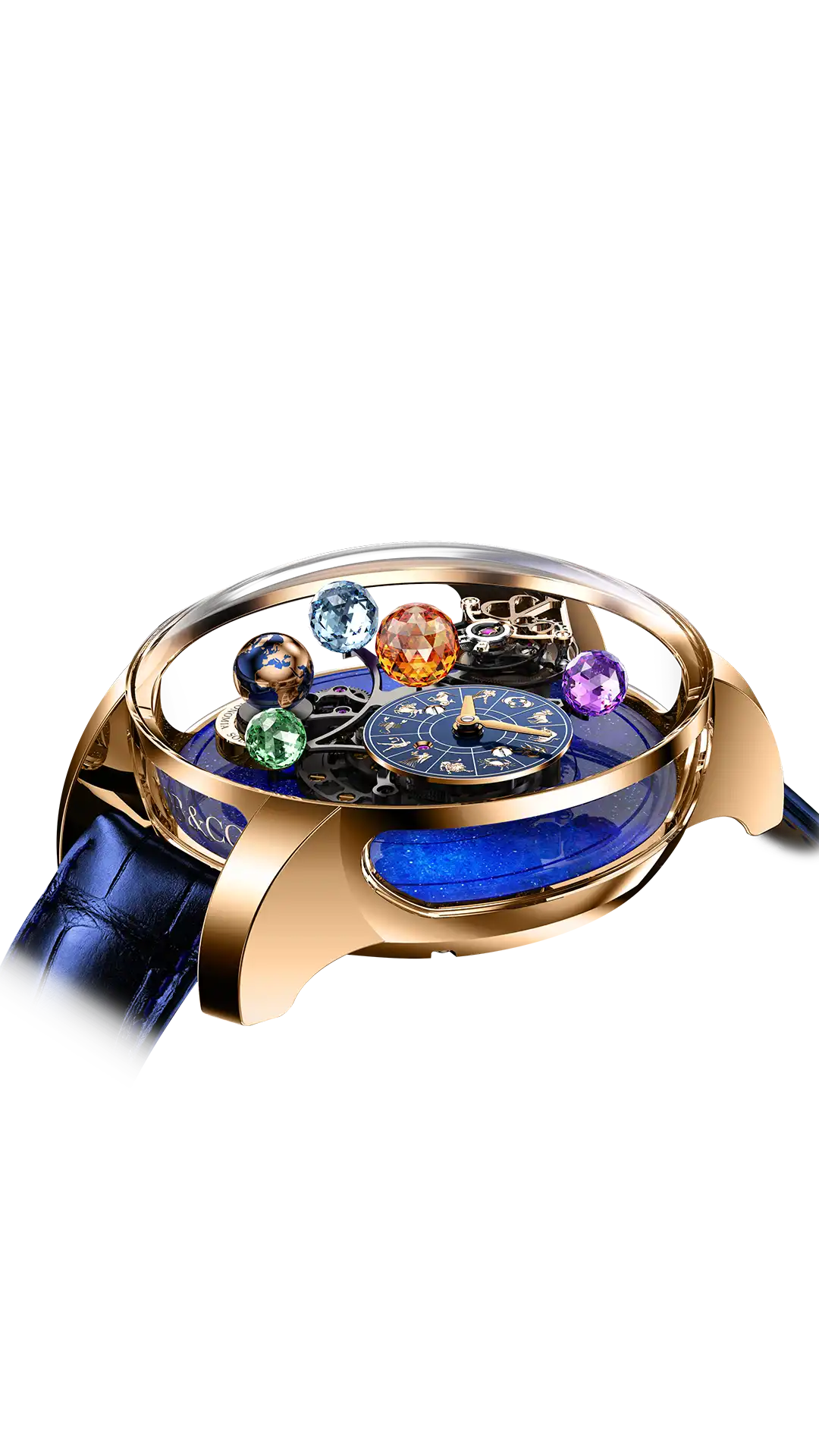 Jacob & Co Astronomia Solar Zodiac - Rose Gold with Blue Aventurine Dial