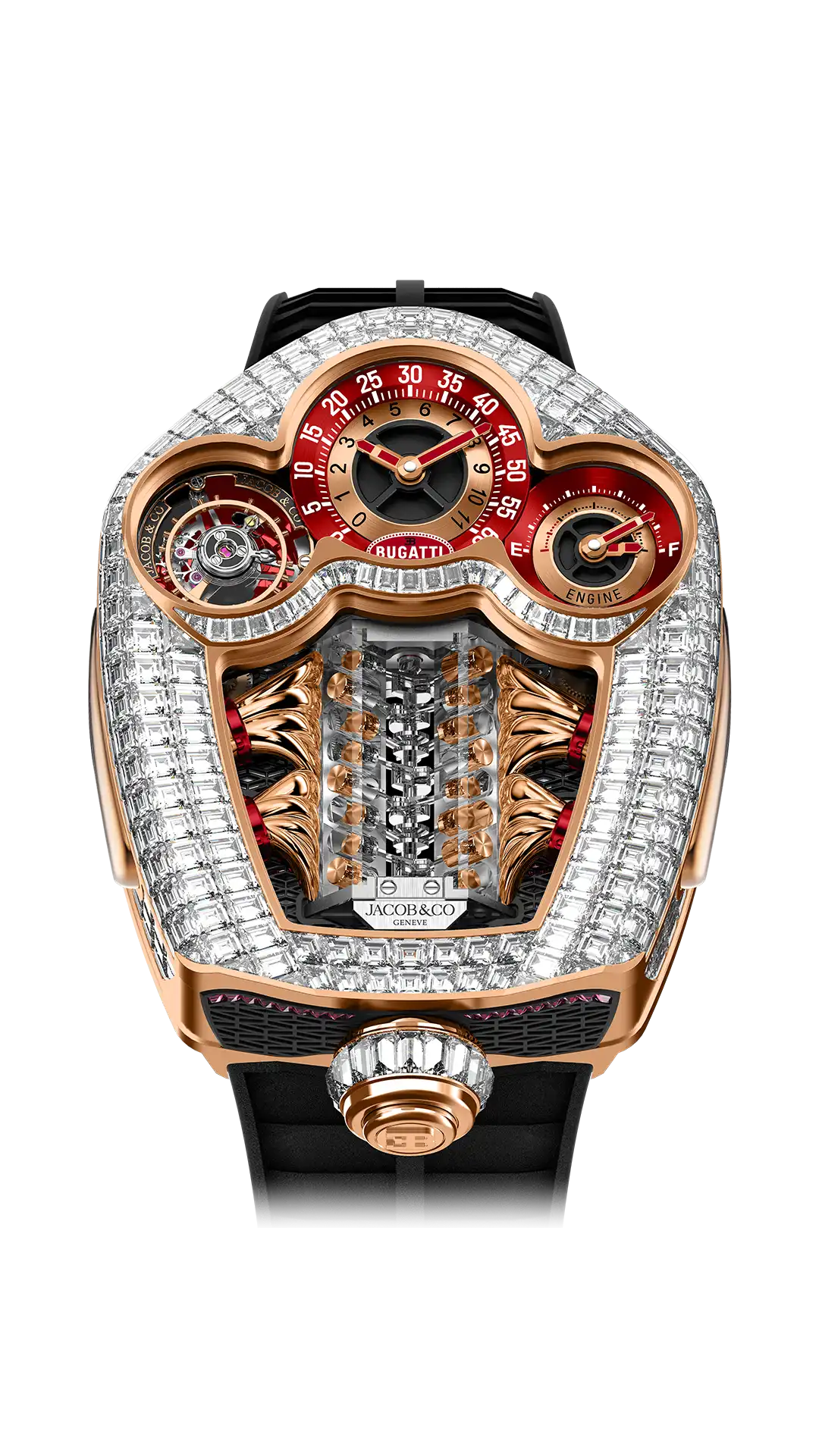 Jacob & Co Bugatti Tourbillon Baguette - Rose Gold