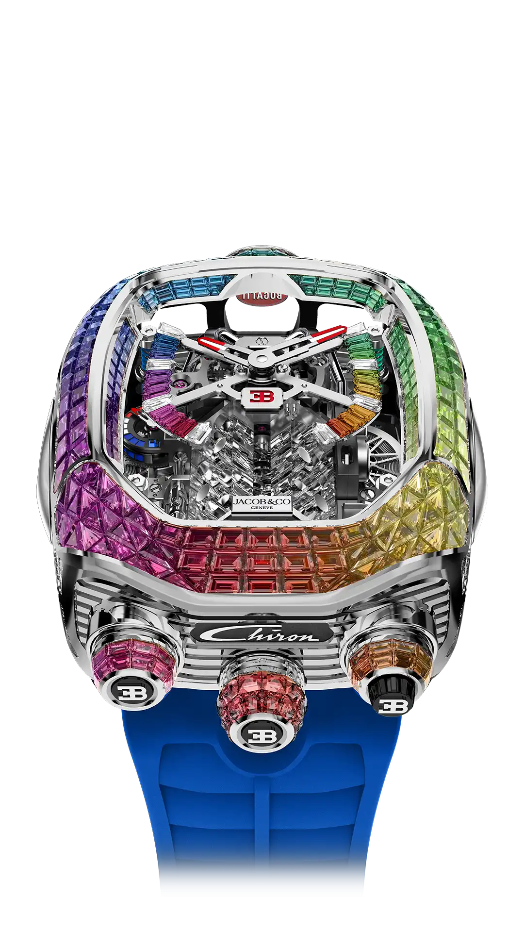 Jacob & Co Bugatti Chiron Tourbillon Baguette - Rainbow