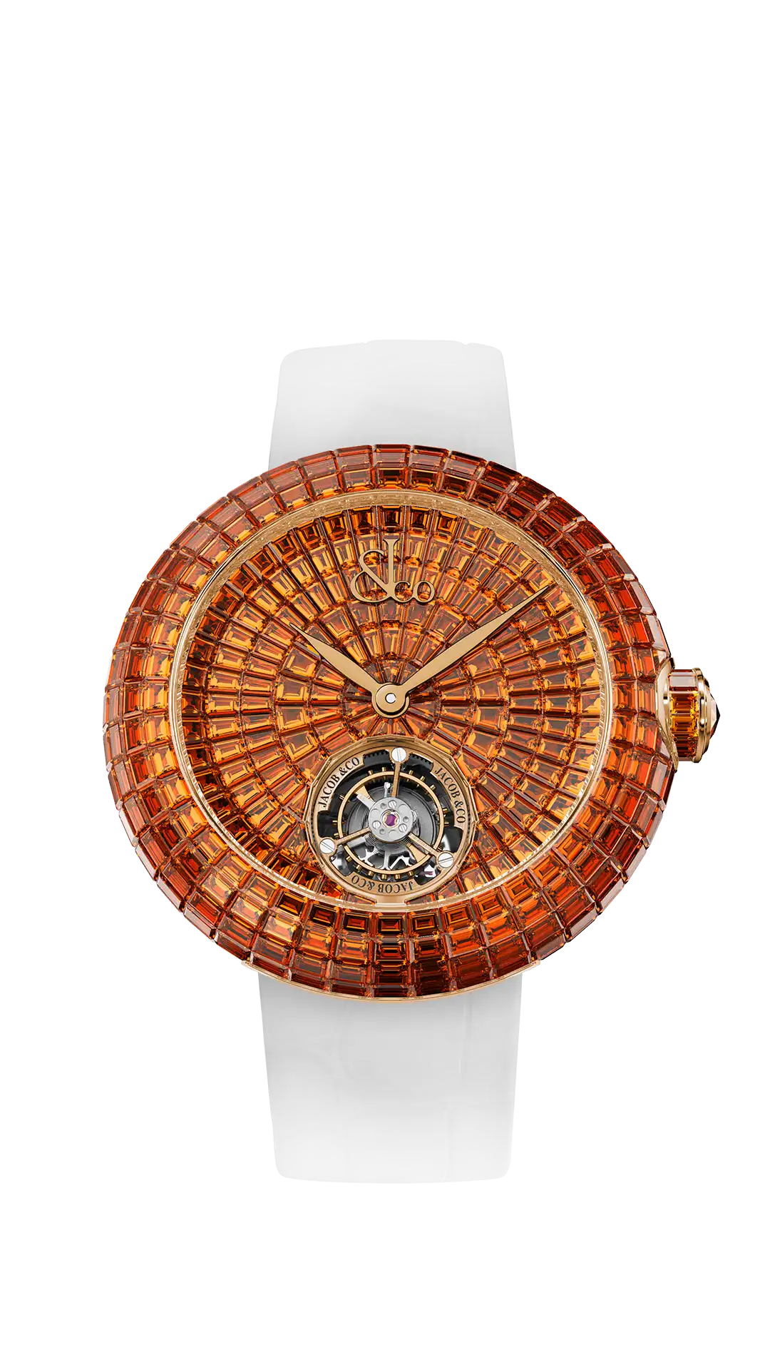 Jacob & Co Brilliant Flying Tourbillon - Orange Sapphires (Rose Gold)