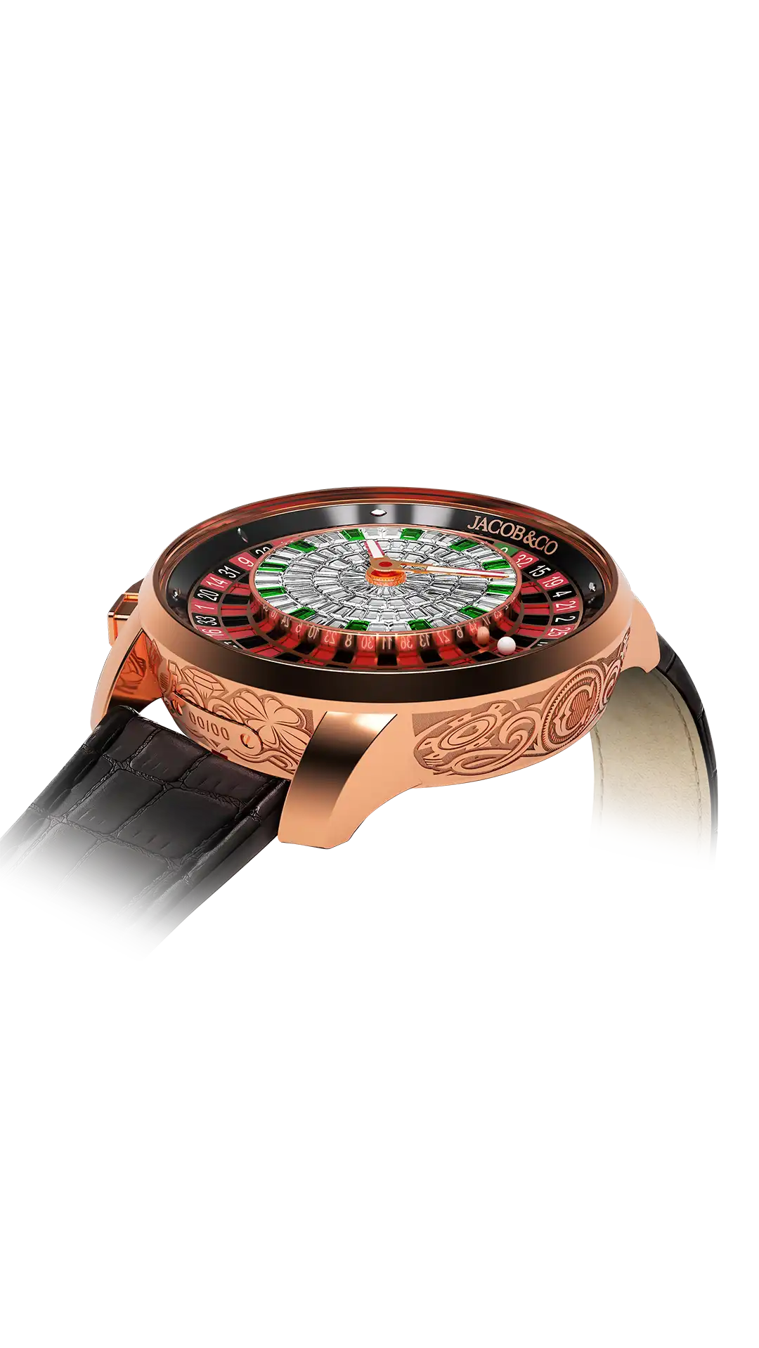 Jacob & Co Casino Tourbillon - Rose Gold Baguette with Engraving