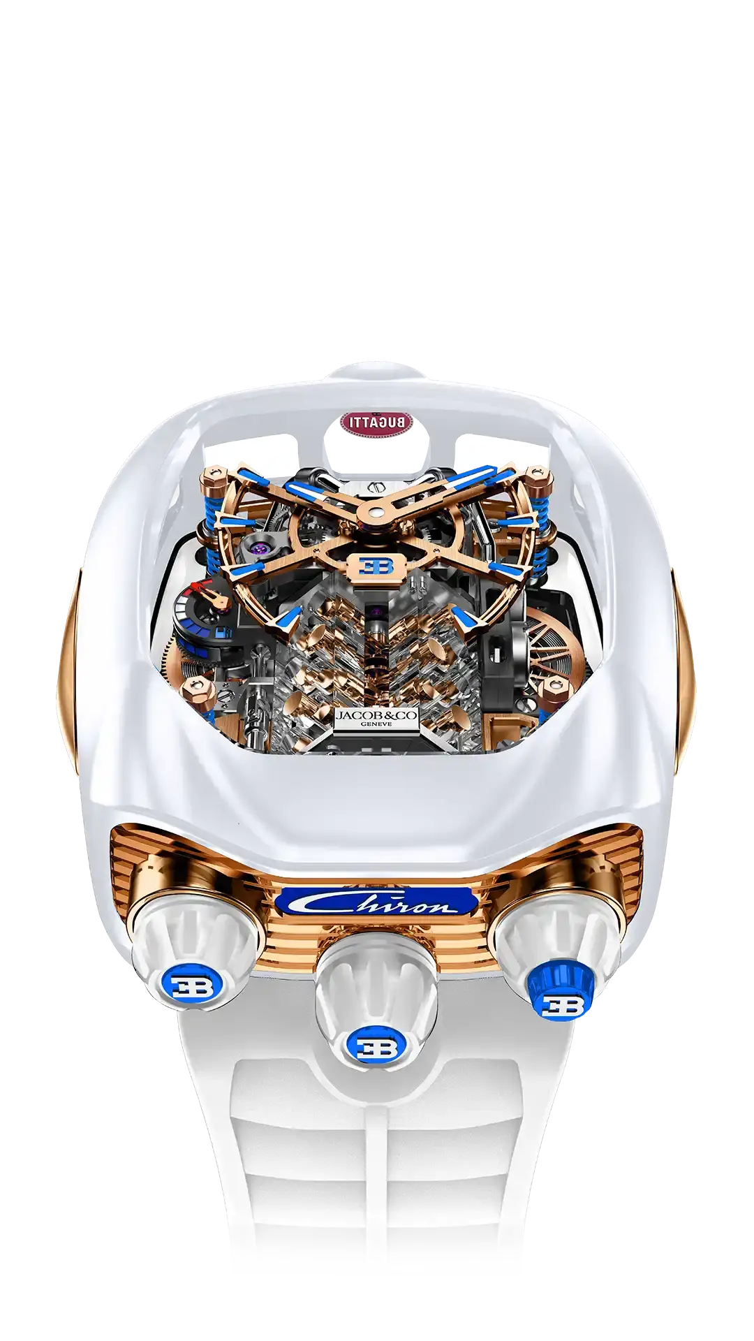 Jacob & Co Bugatti Chiron Tourbillon - Rose Gold & White Ceramic
