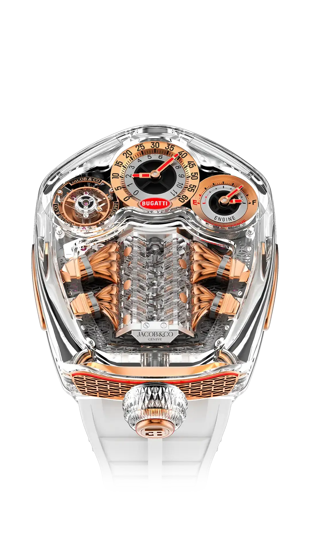 Jacob & Co Bugatti Tourbillon Sapphire Crystal - Clear