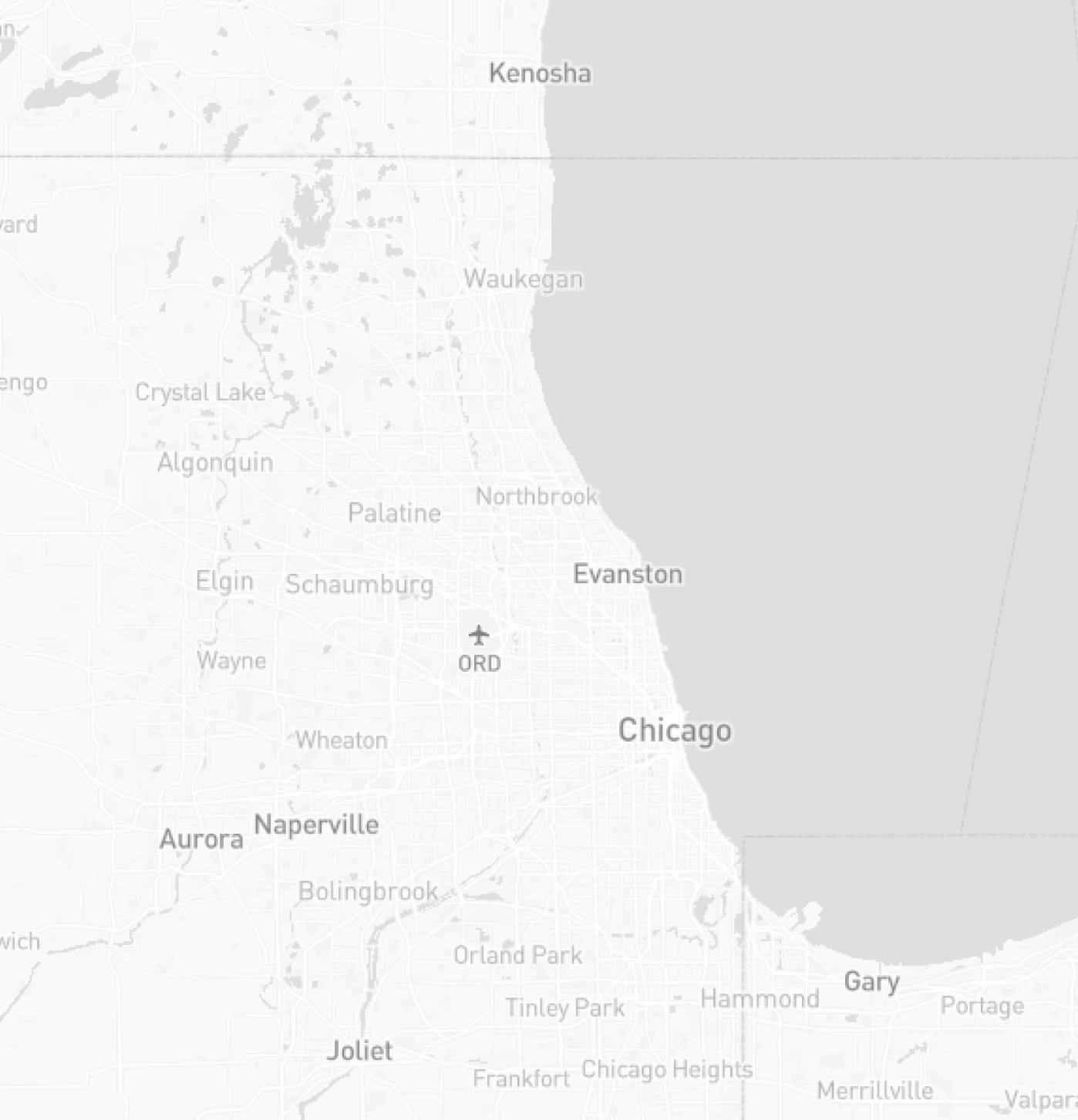 Map of Chicago area
