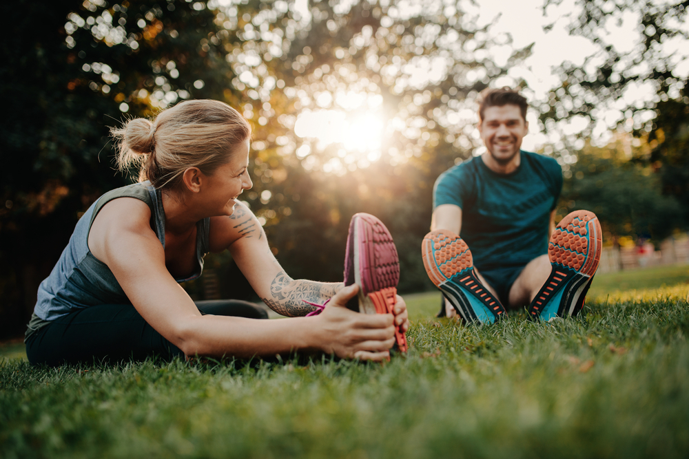 people stretching