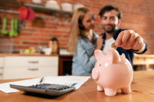 Young couple saving money for LASIK Eye Surgery