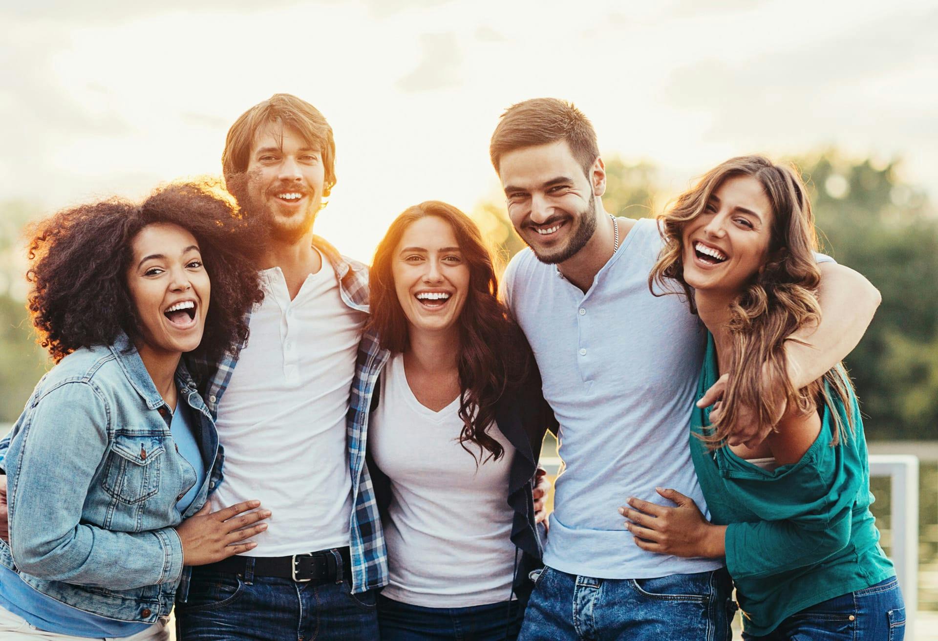 group of people smiling