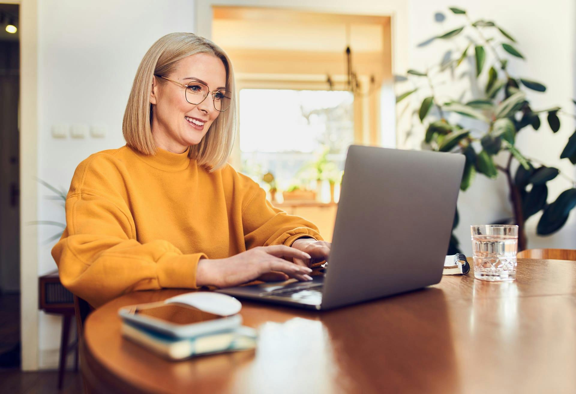 woman on a laptop