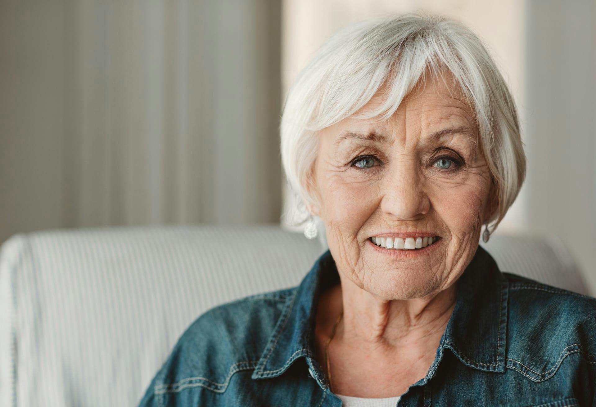 older woman with short grey hair
