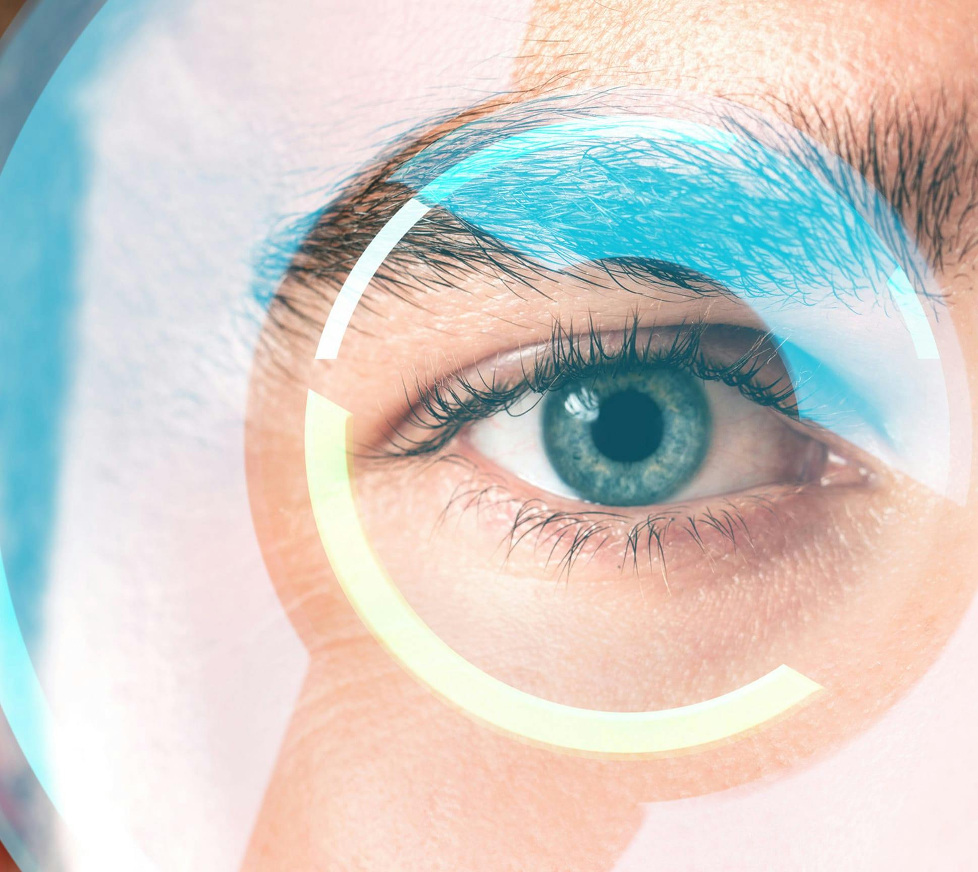 woman's eye with a lens over it