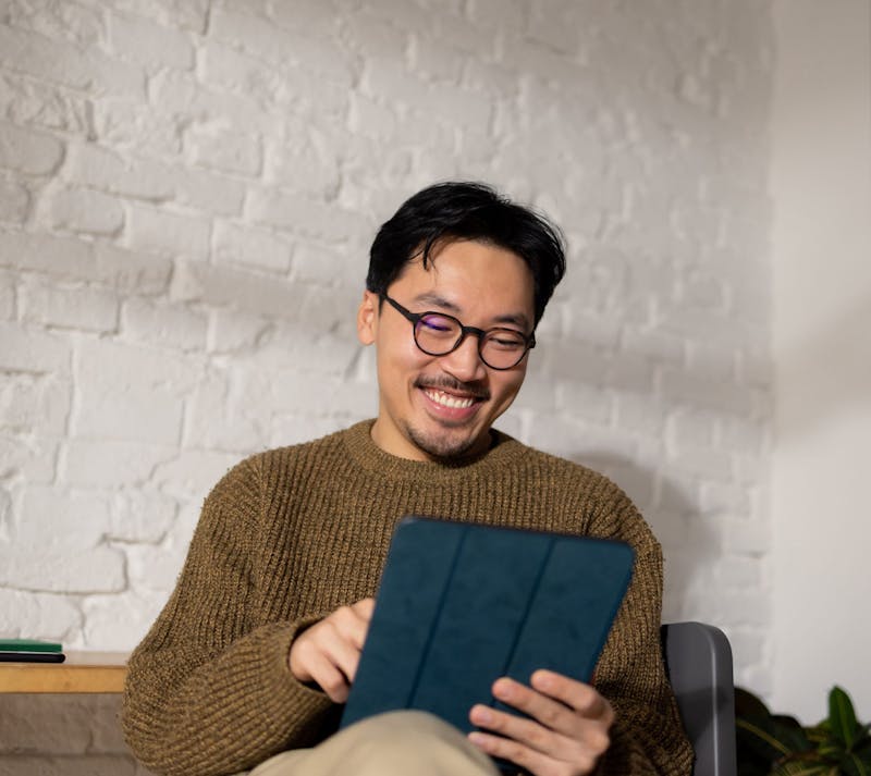 man on ipad