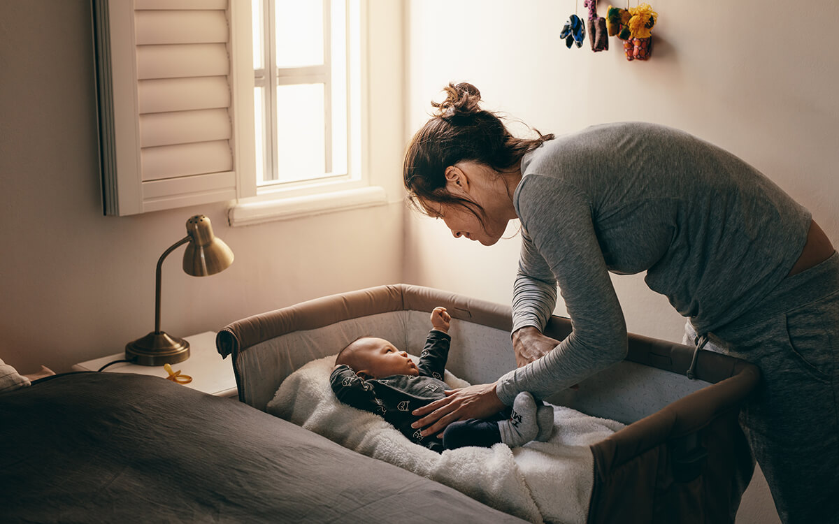 Mom placating a baby.