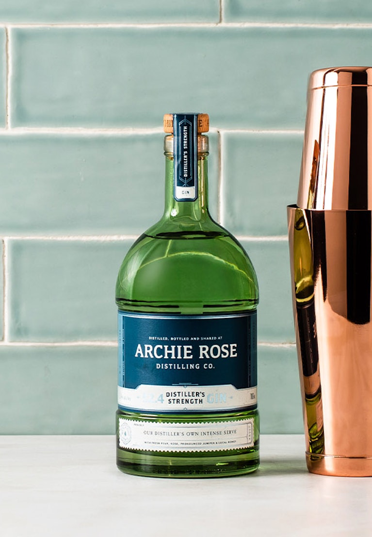 Archie-Rose-Distillers-strength-gin-bottle-and-Shaker-Set