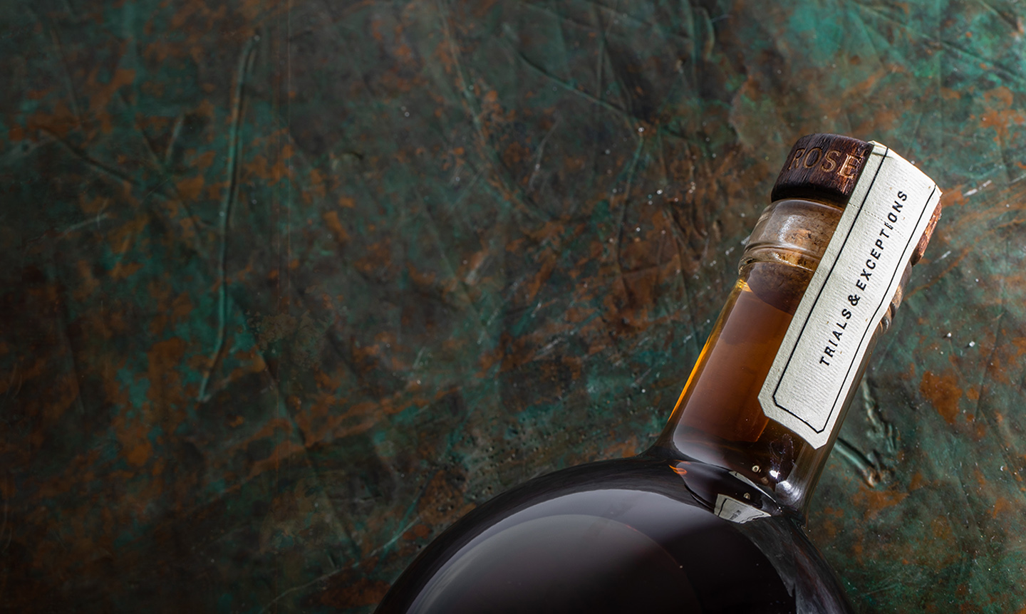 Overhead-view-of-Archie-Rose-Refiner's-Molasses-Rum-2019-bottle-neck
